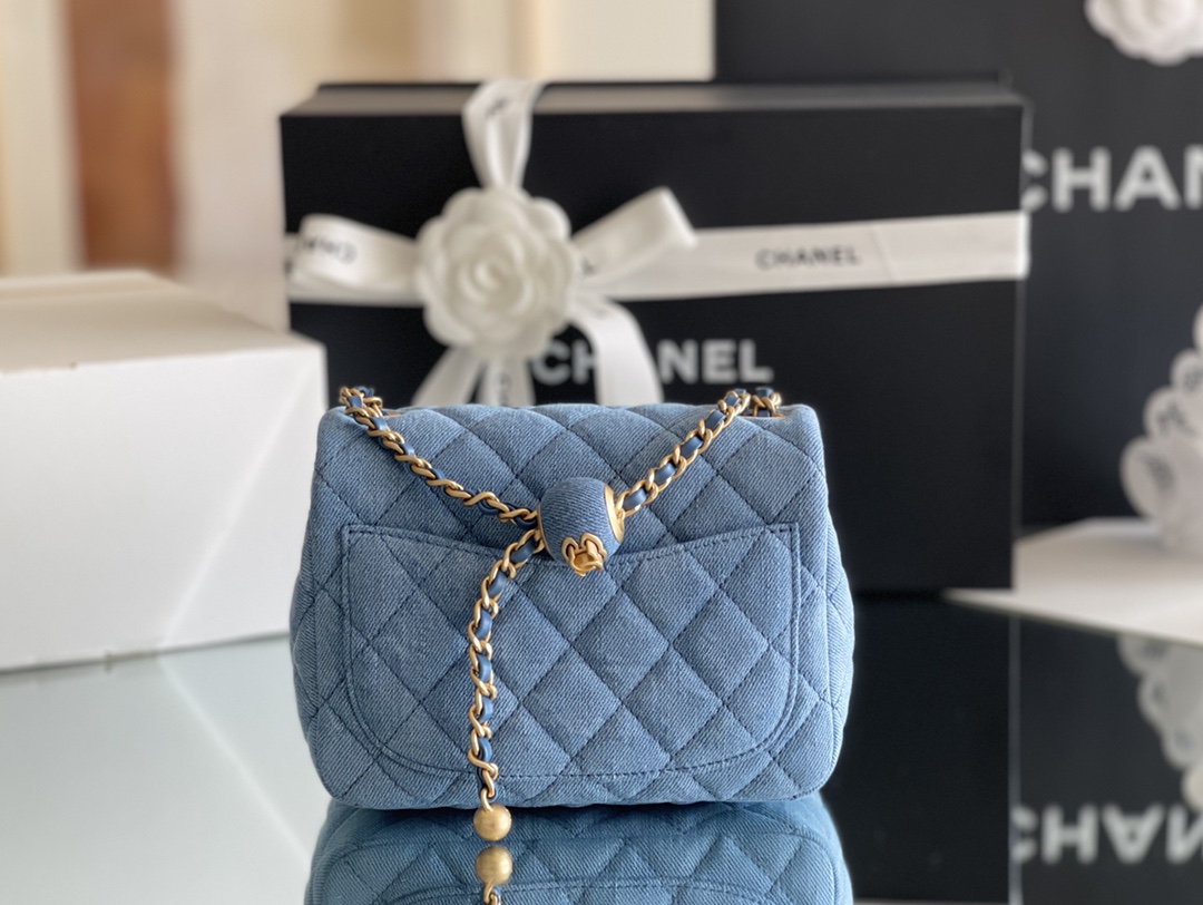 Bagsaaa Ch**el Denim Flap Bag - 18x13x7cm