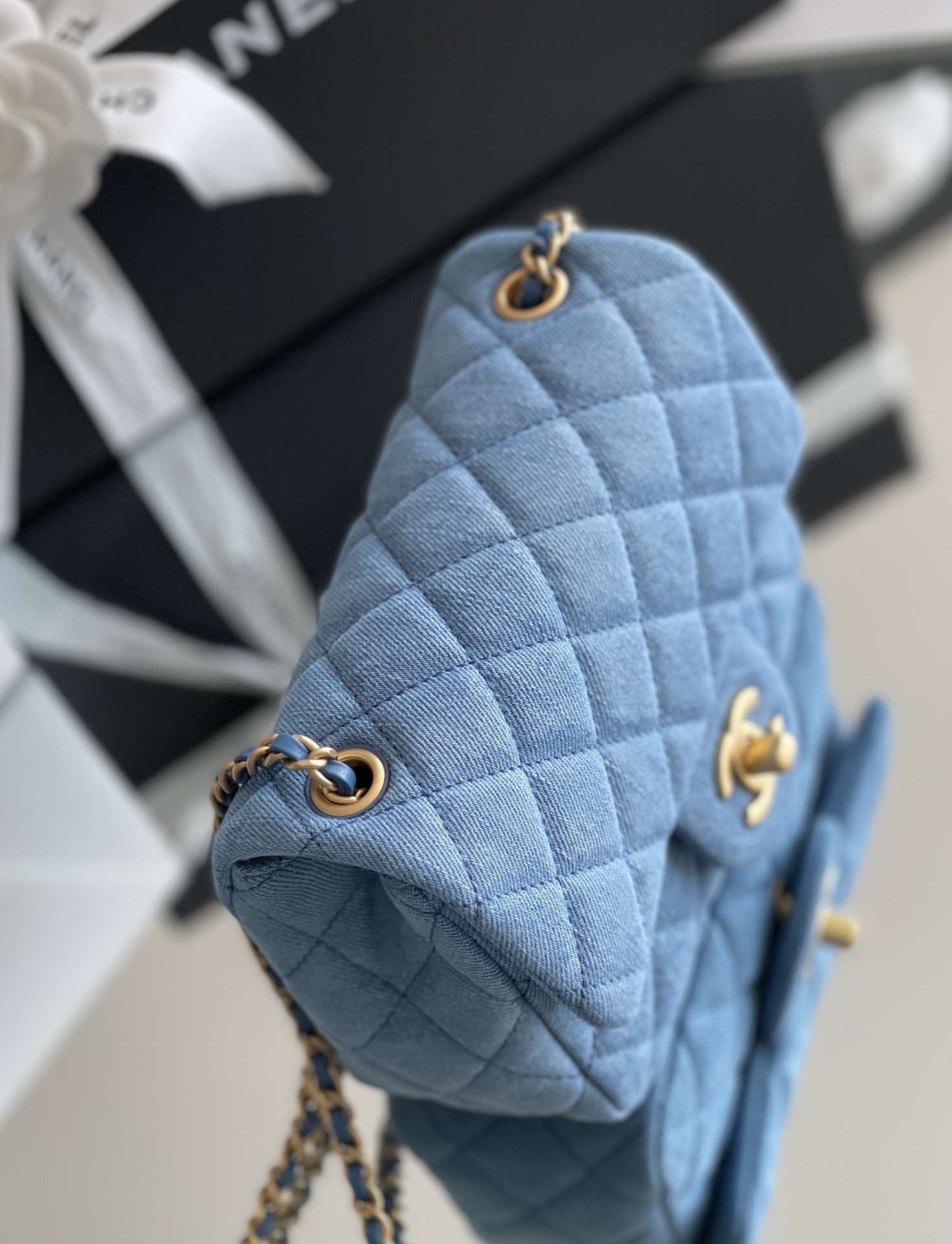 Bagsaaa Ch**el Denim Flap Bag - 18x13x7cm