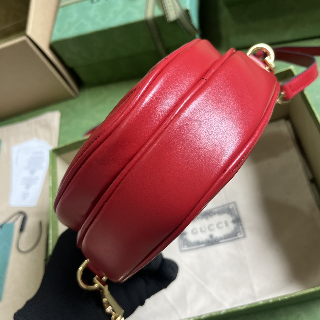 Bagsaaa Gvc*1 Interlocking G mini red heart bag - 20x17.5x6.5cm