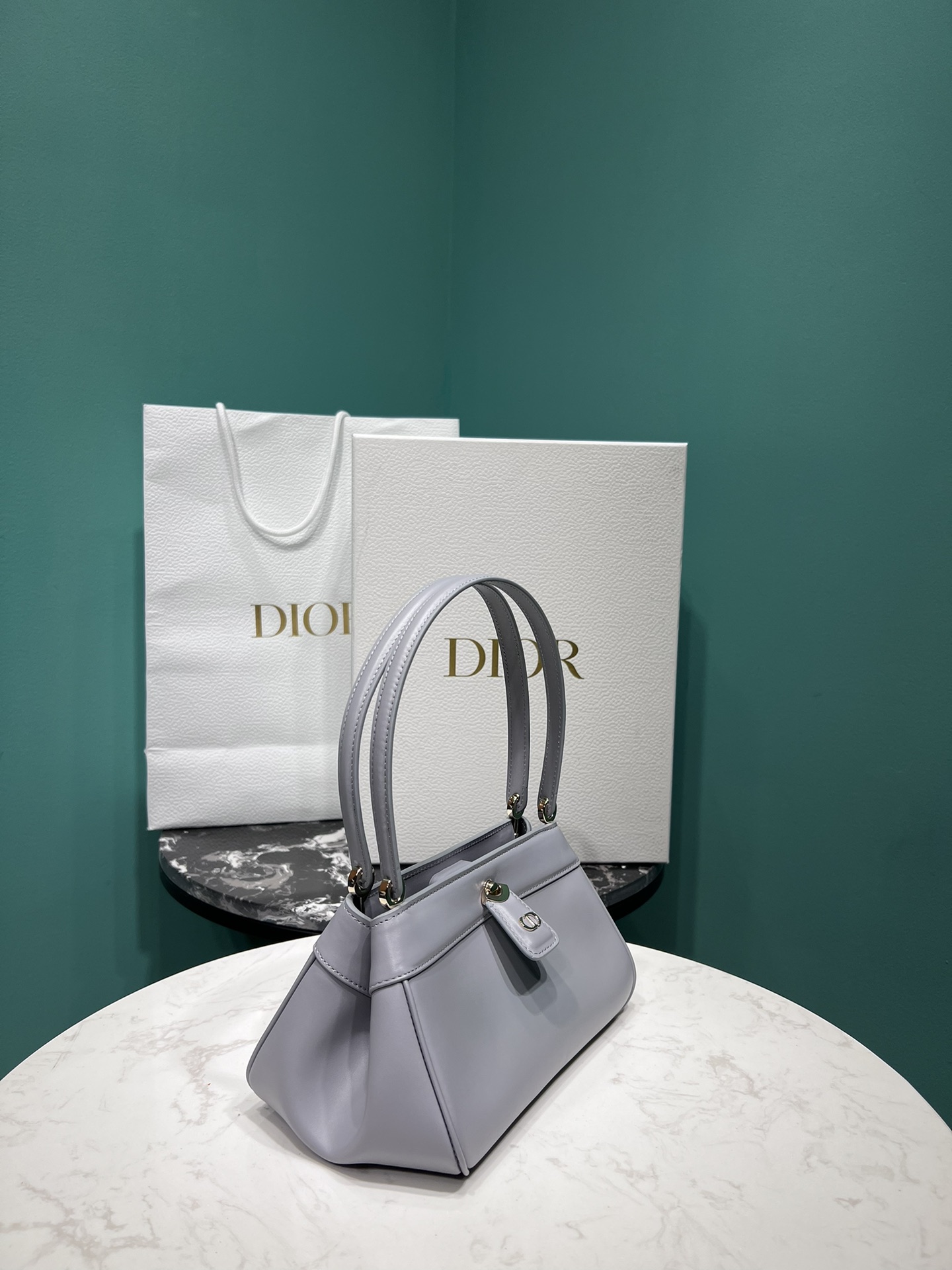 Bagsaaa D10r Small Key Blue Box Calfskin Bag - 22 x 12.5 x 12cm