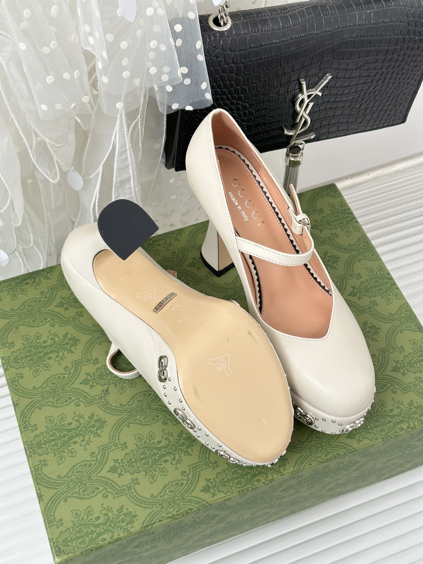 Bagsaaa Gvc*1 Ivory White anaya Leather Platform Court