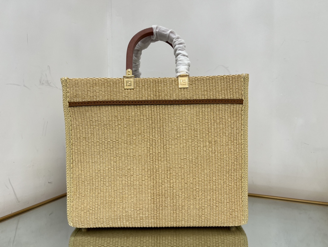 Bagsaaa F**di Sunshine Medium Tote Raffia - 35*17*31cm