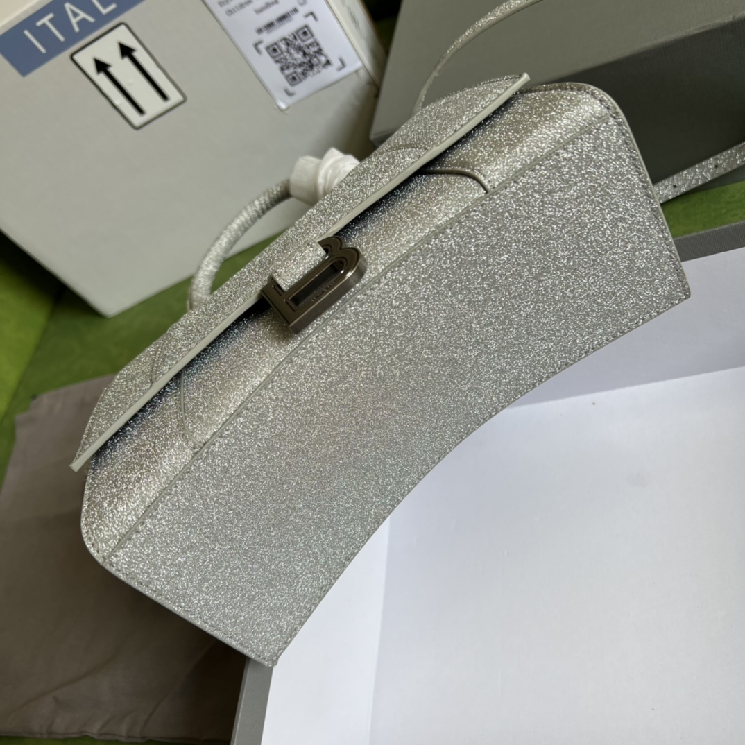 Bagsaaa Ba1en*iaga Hourglass Small Silver - 22.5*14.5*10cm