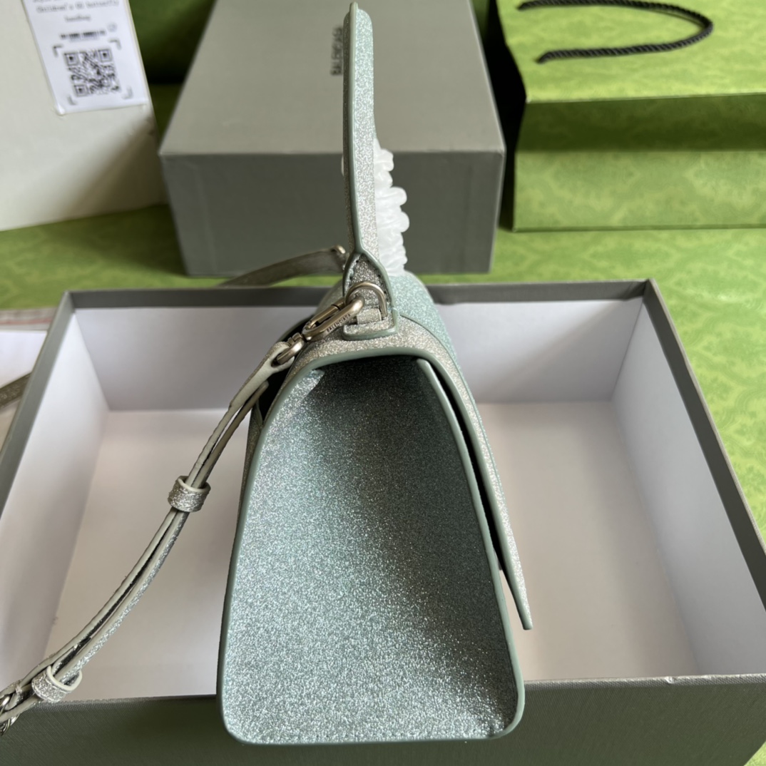 Bagsaaa Ba1en*iaga Hourglass Small Silver and Gradient Blue - 22.5*14.5*10cm