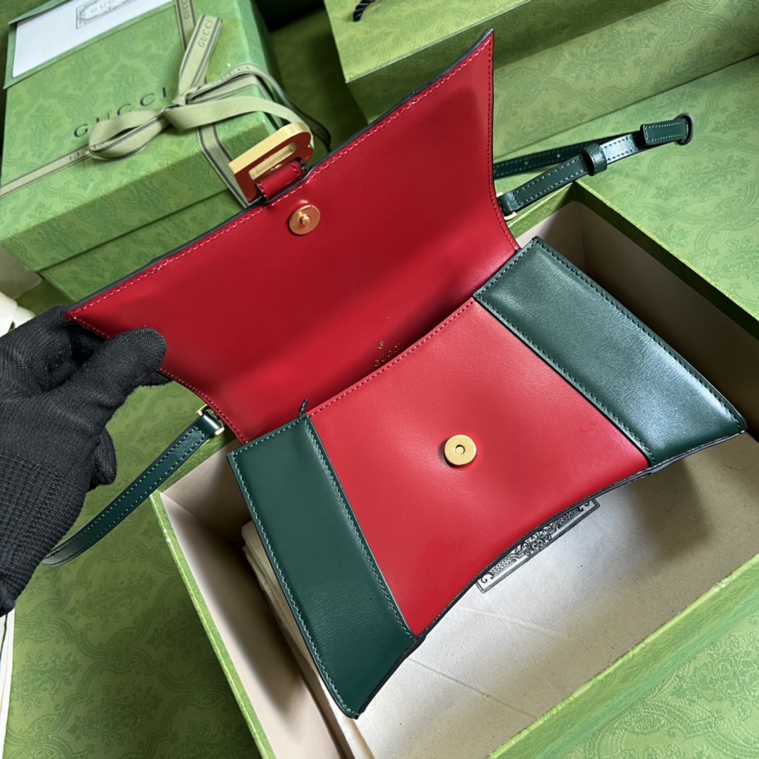 Bagsaaa Ba1en*iaga Hourglass Small Green and Red - 22.5*14.5*10cm