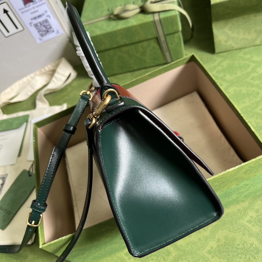 Bagsaaa Ba1en*iaga Hourglass Small Green and Red - 22.5*14.5*10cm