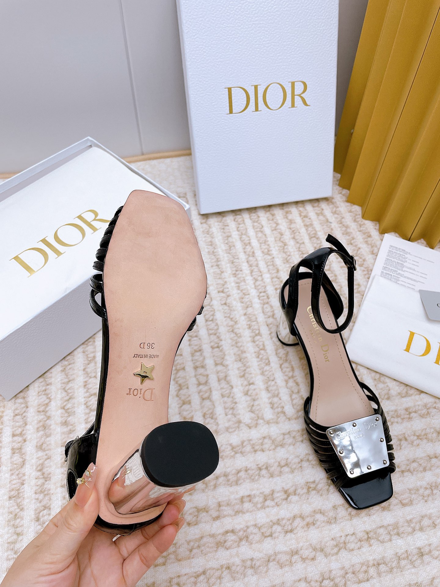 Bagsaaa D10r La Parisienne Heeled Sandal Black 10cm
