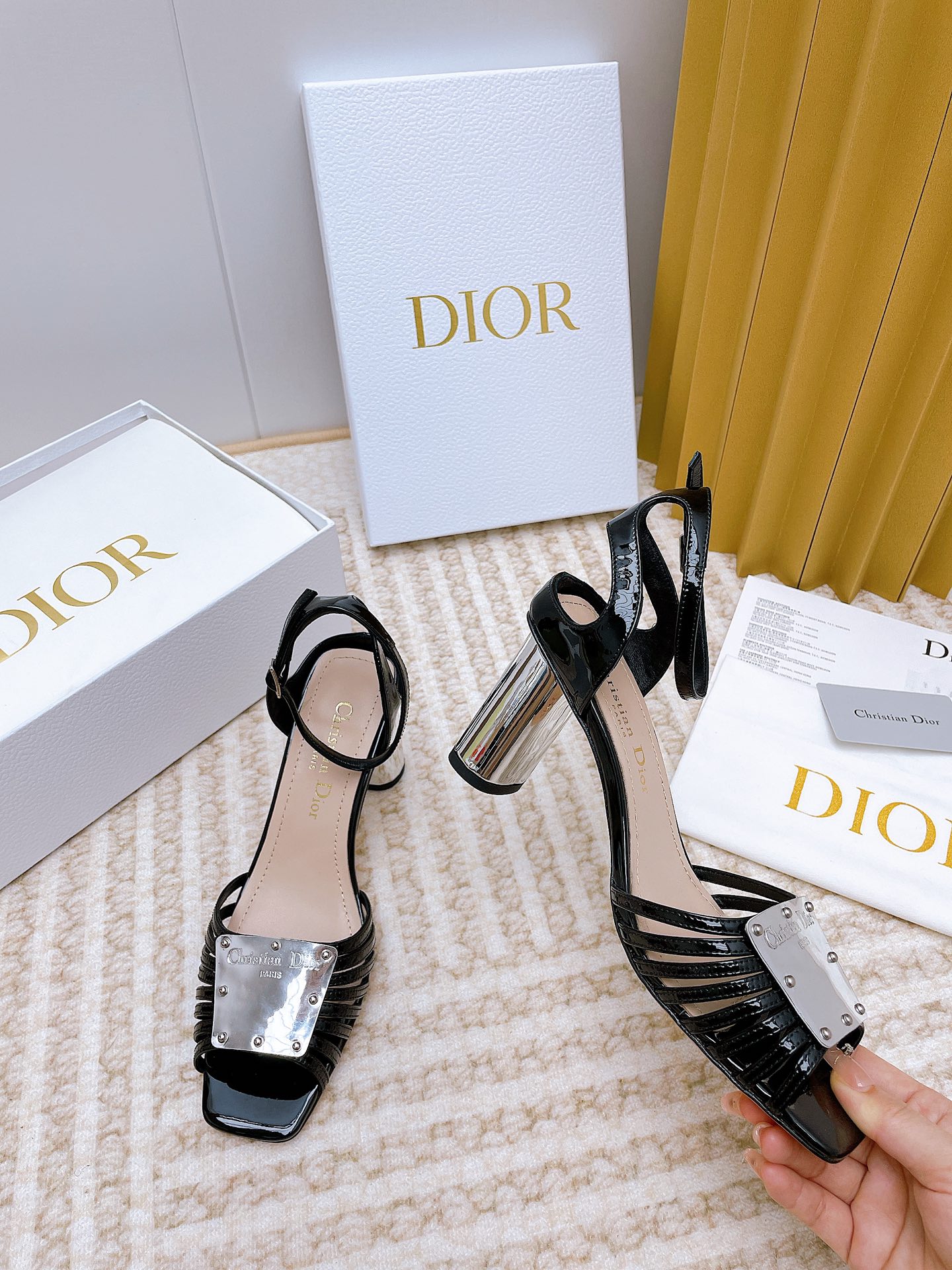 Bagsaaa D10r La Parisienne Heeled Sandal Black 10cm