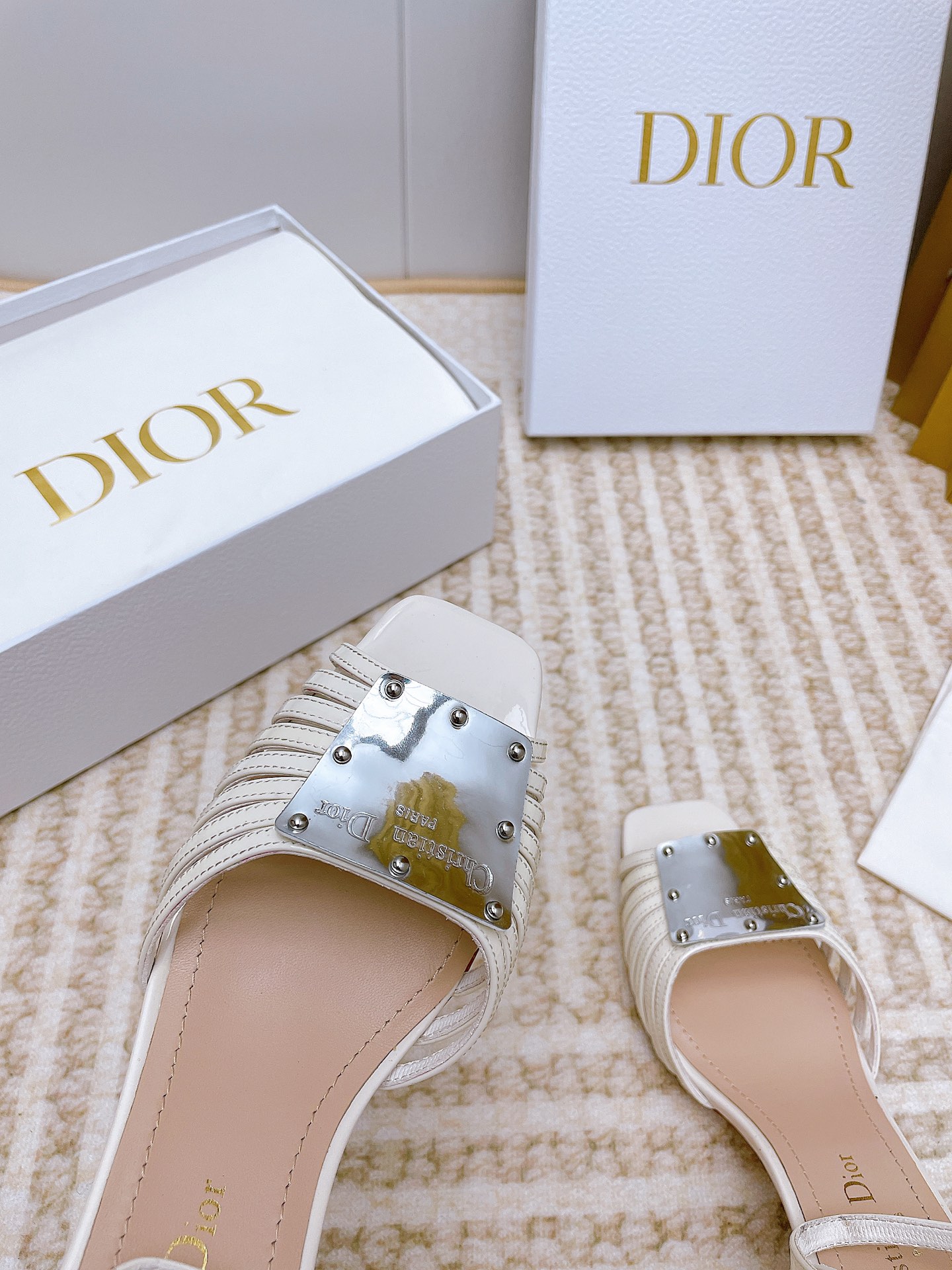 Bagsaaa D10r La Parisienne Heeled Sandal White 10cm