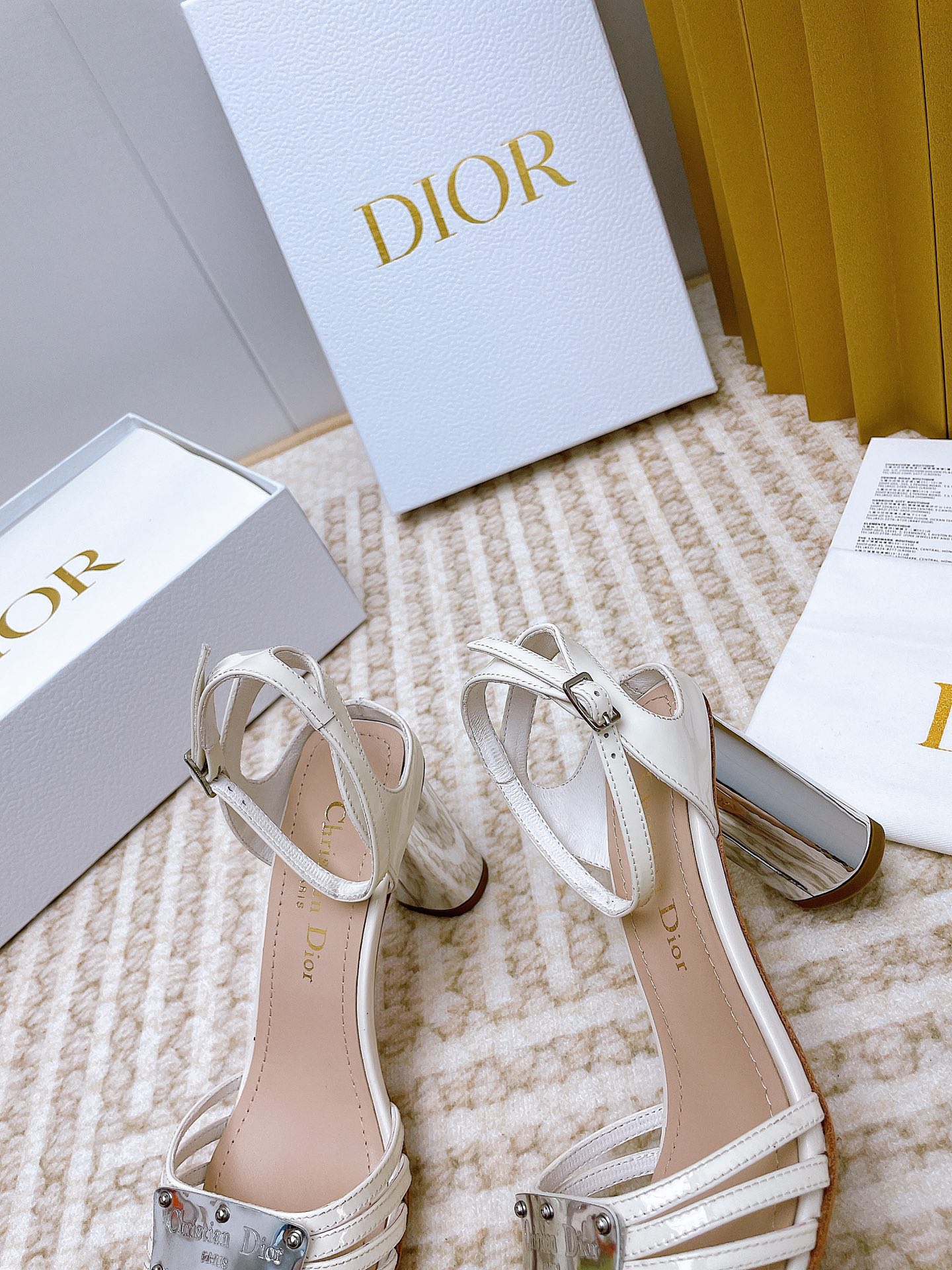 Bagsaaa D10r La Parisienne Heeled Sandal White 10cm