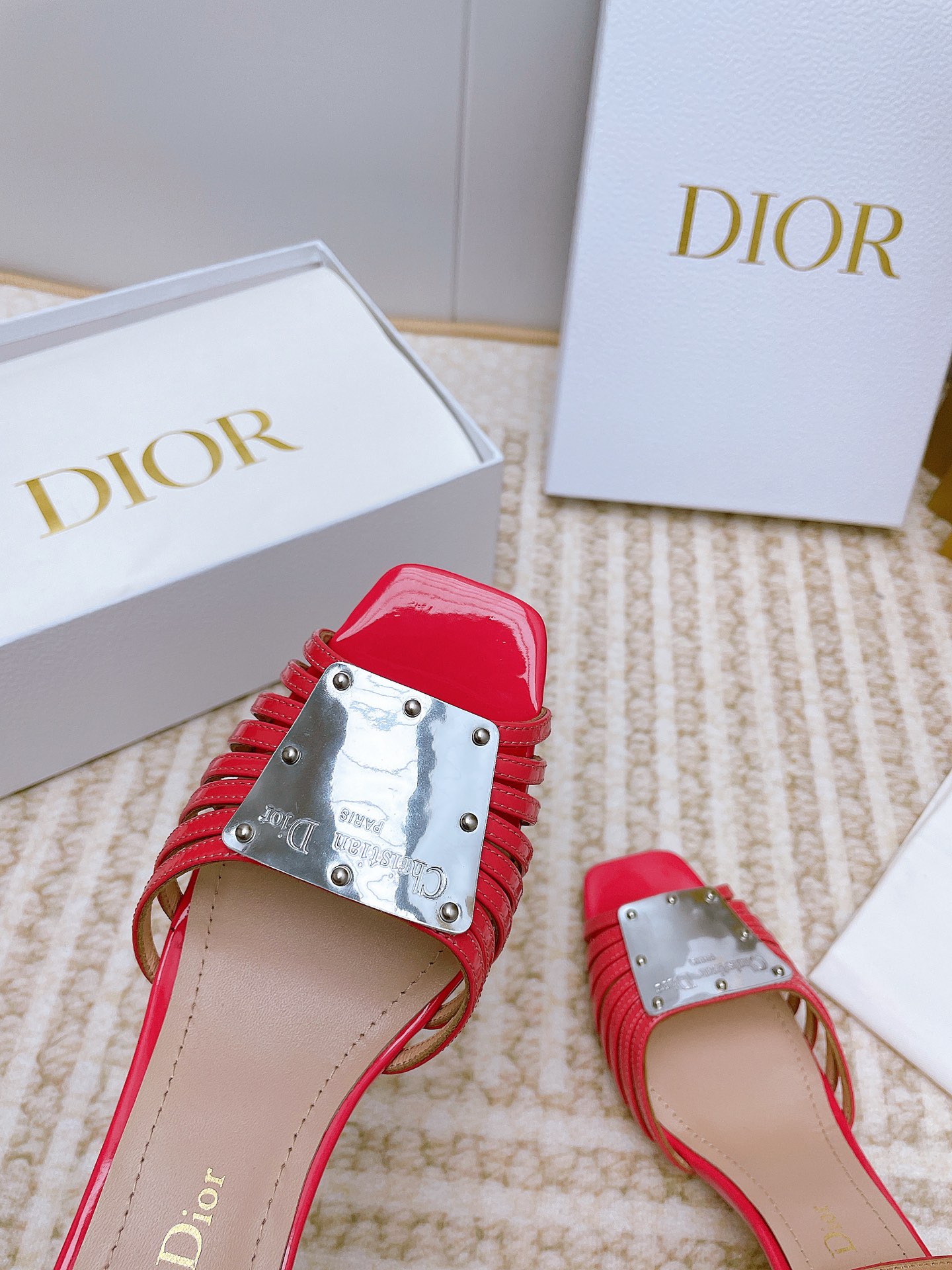 Bagsaaa D10r La Parisienne Heeled Sandal Red 10cm