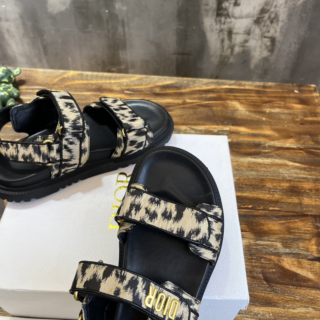 Bagsaaa D10r Act Sandal Beige Multicolor Mizza Printed Technical Fabric