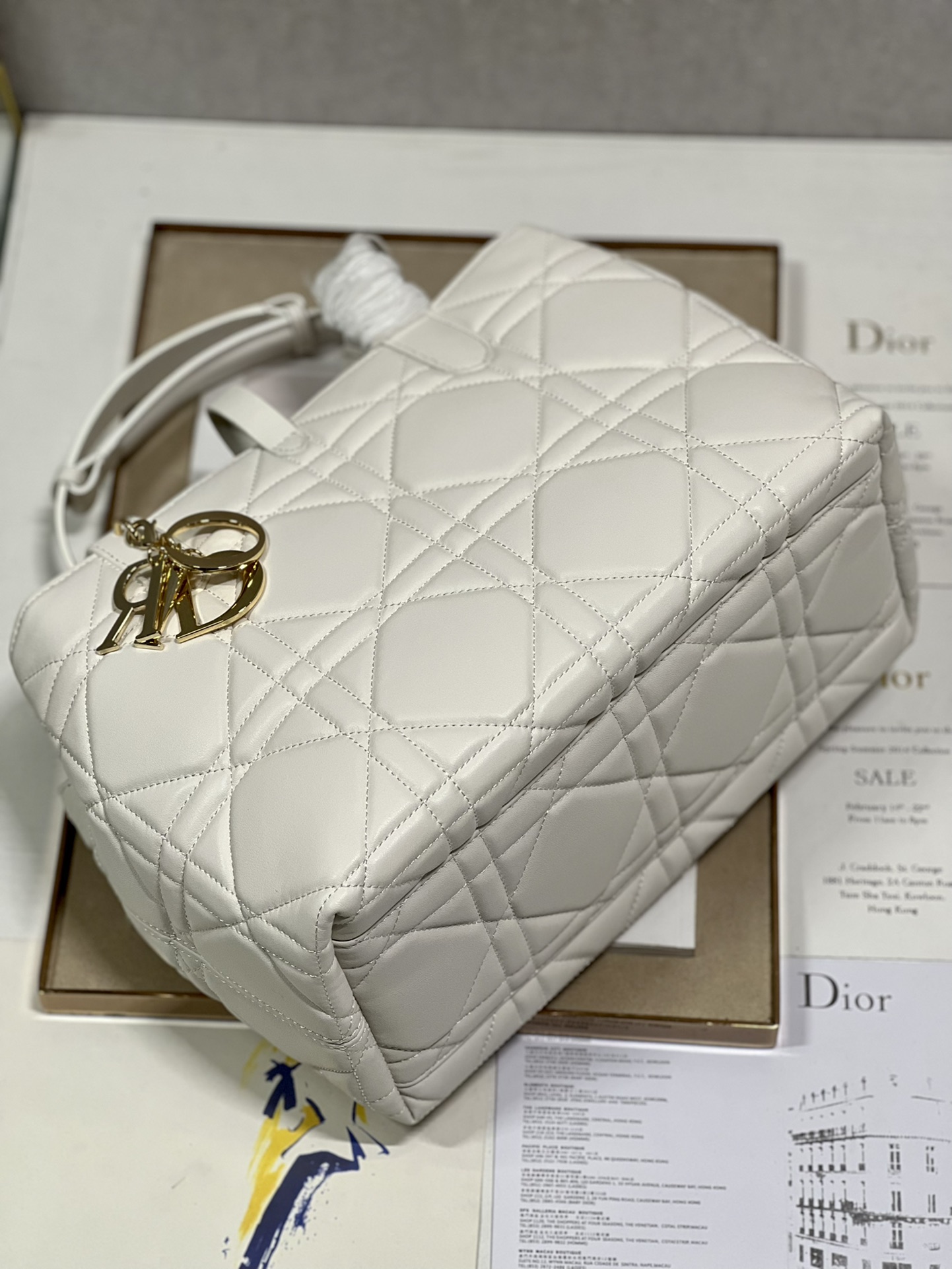 Bagsaaa D10r TOUJOURS BAG Latte Macrocannage Calfskin
