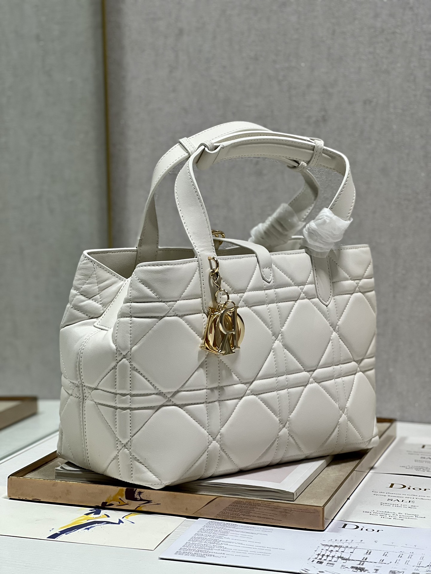 Bagsaaa D10r TOUJOURS BAG Latte Macrocannage Calfskin