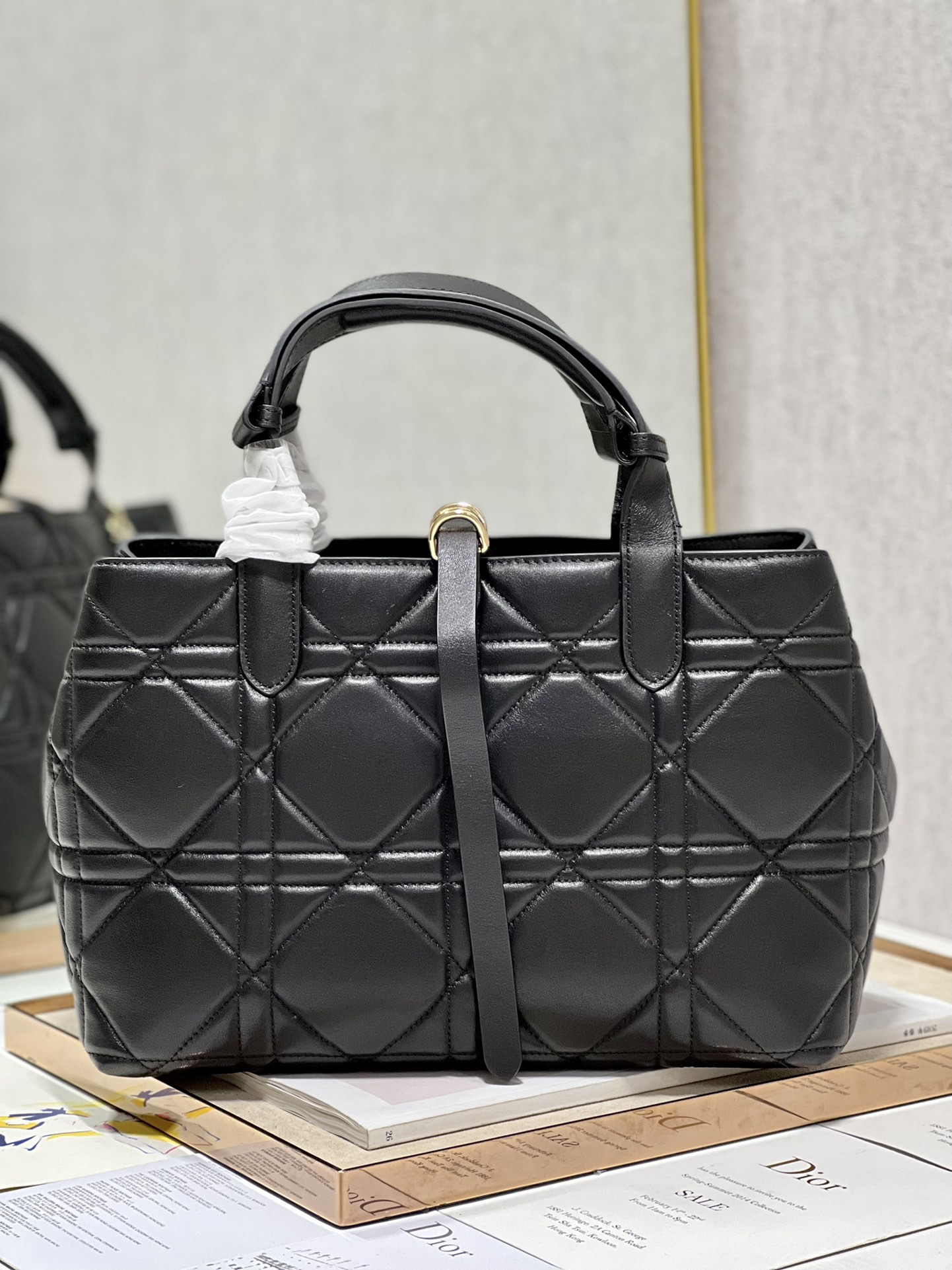 Bagsaaa D10r TOUJOURS BAG Latte Macrocannage Calfskin black