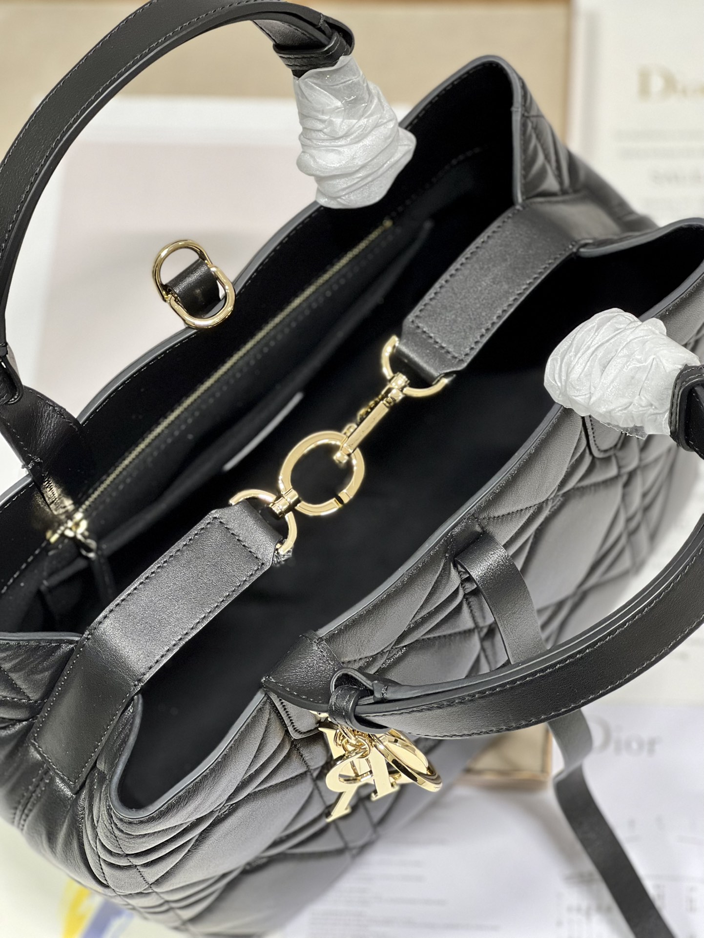 Bagsaaa D10r TOUJOURS BAG Latte Macrocannage Calfskin black