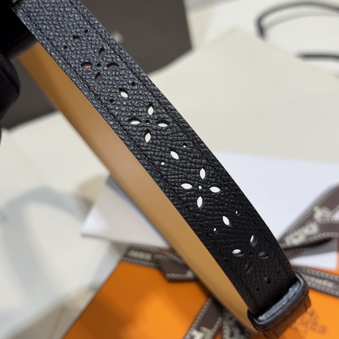 Bagsaaa H**me5 Kelly Belt 1.8cm Black 