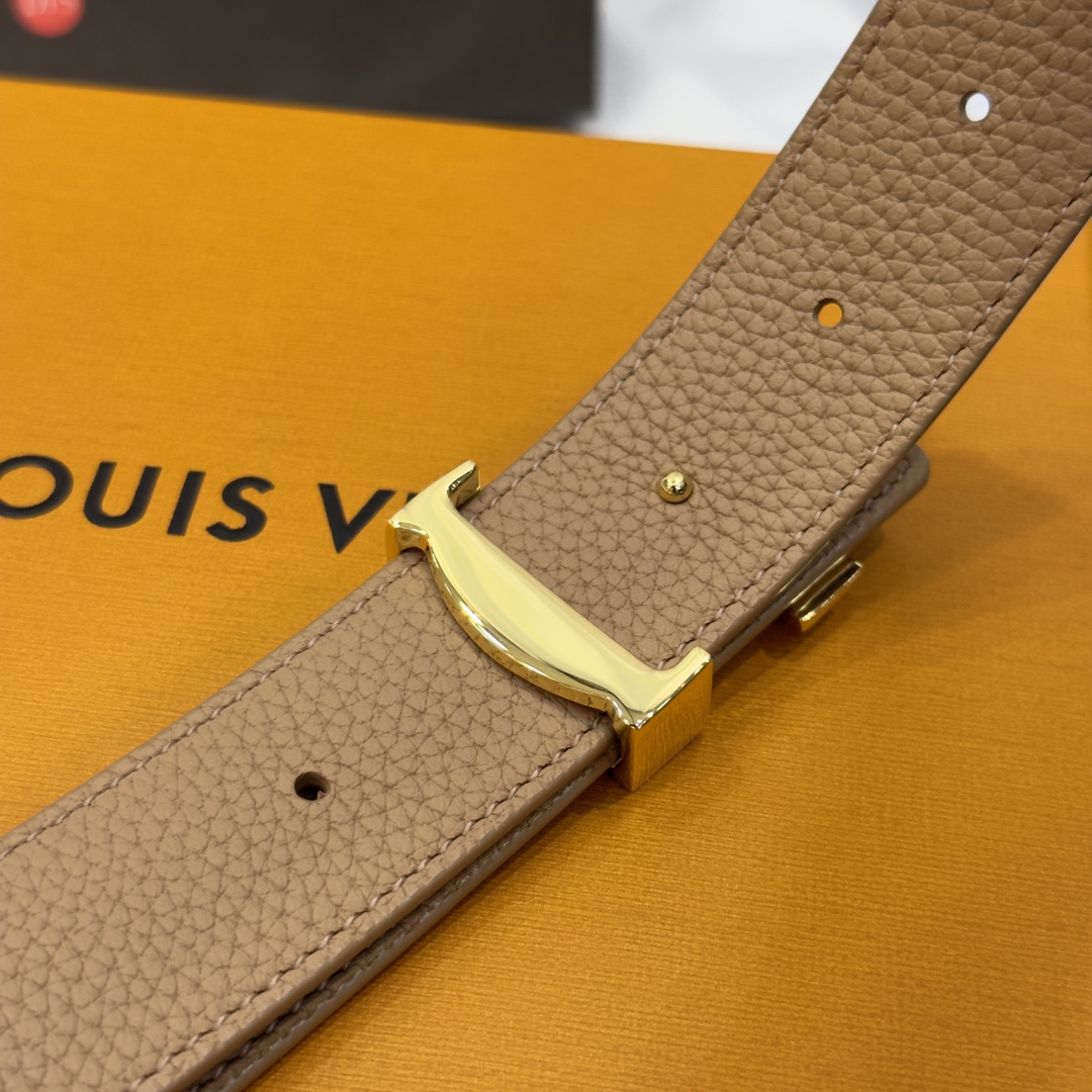 Bagsaaa L0vis Vvtt0n Initiales 30mm Reversible Belt Marron M0363W