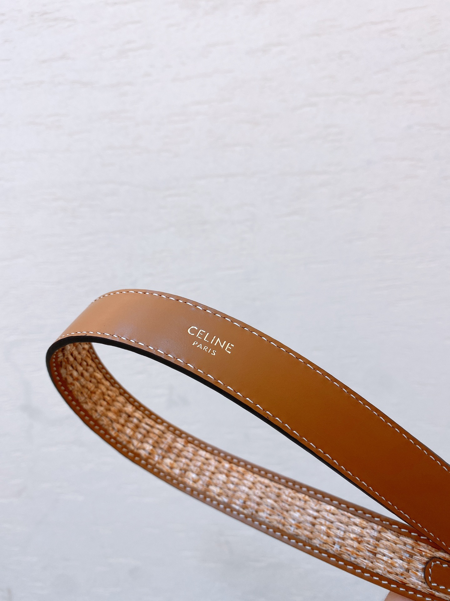 Bagsaaa Ce1i*e Triomphe Brown Gold Belt 2.5cm