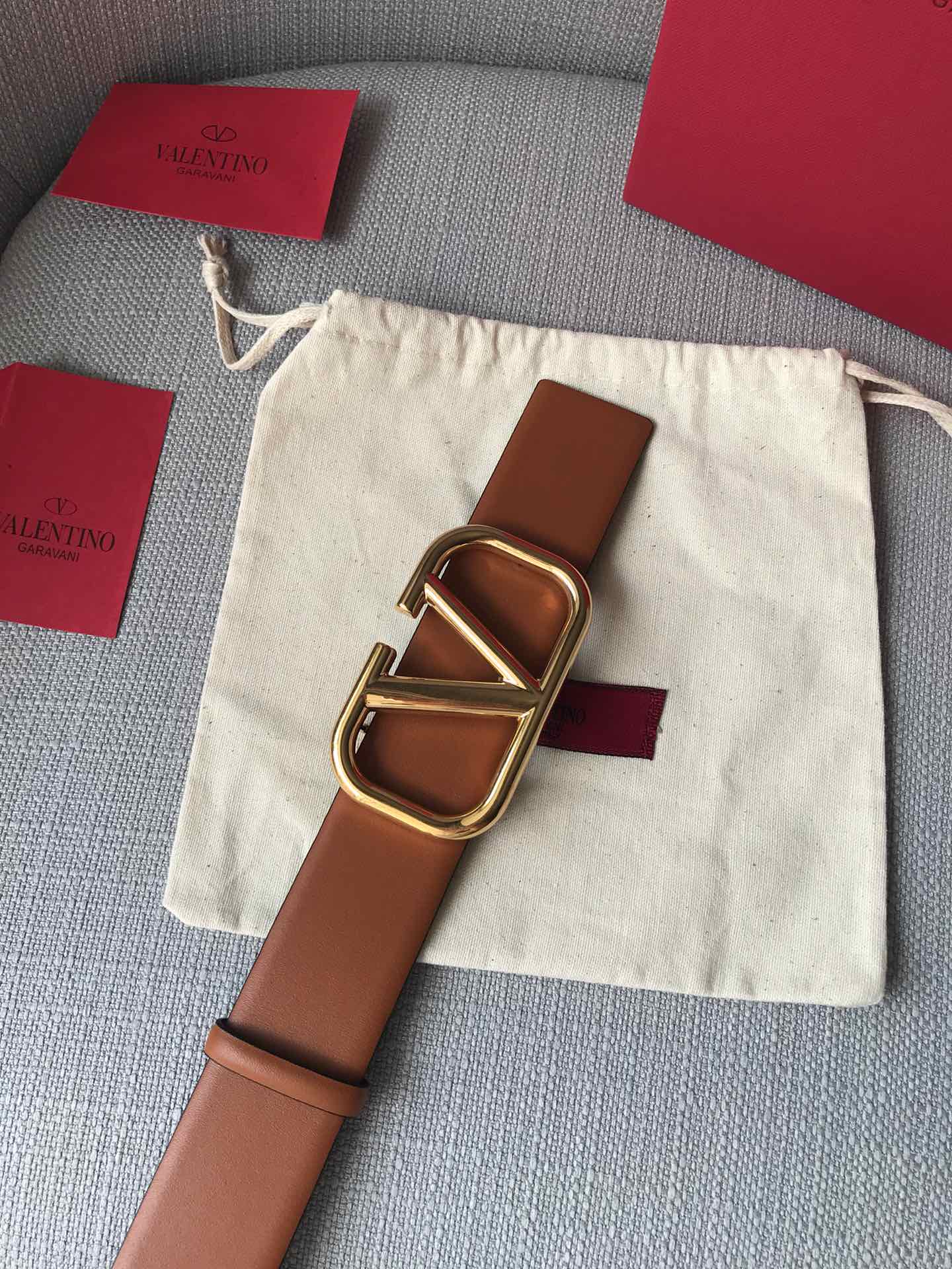 Bagsaaa Va1e*ntin0 VLogo Signature reversible belt brown 3.5cm