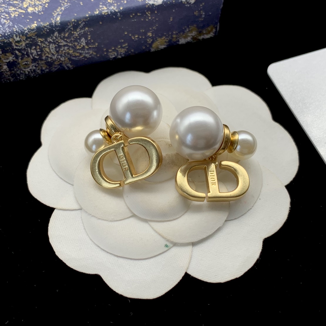 Bagsaaa D10r Montaigne CD Stud Earrings 