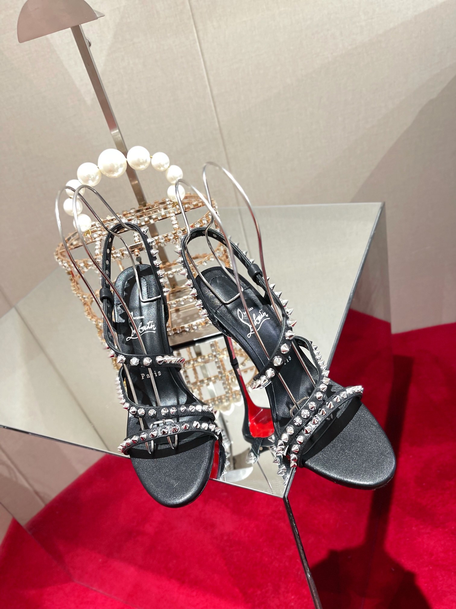 Bagsaaa Chr1st1an Louboutin Spikita Strap 100 Black Spike Heels