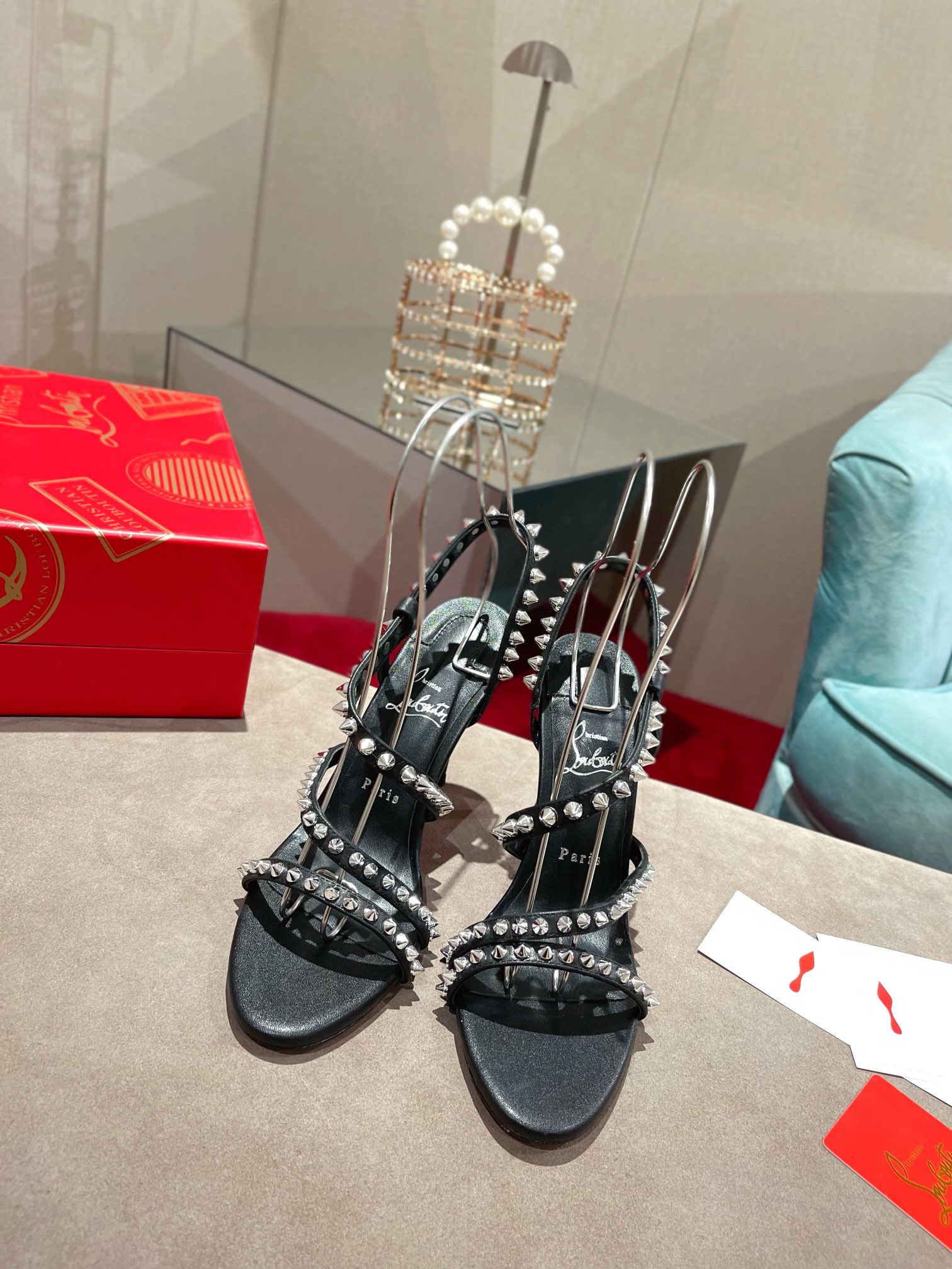 Bagsaaa Chr1st1an Louboutin Spikita Strap 100 Black Spike Heels