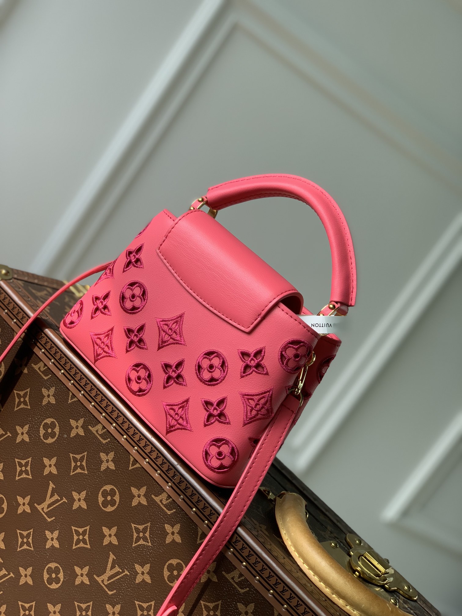 Bagsaaa L0vis Vvtt0n Capucines Mini Dark Pink Monogram - 21x14x8cm