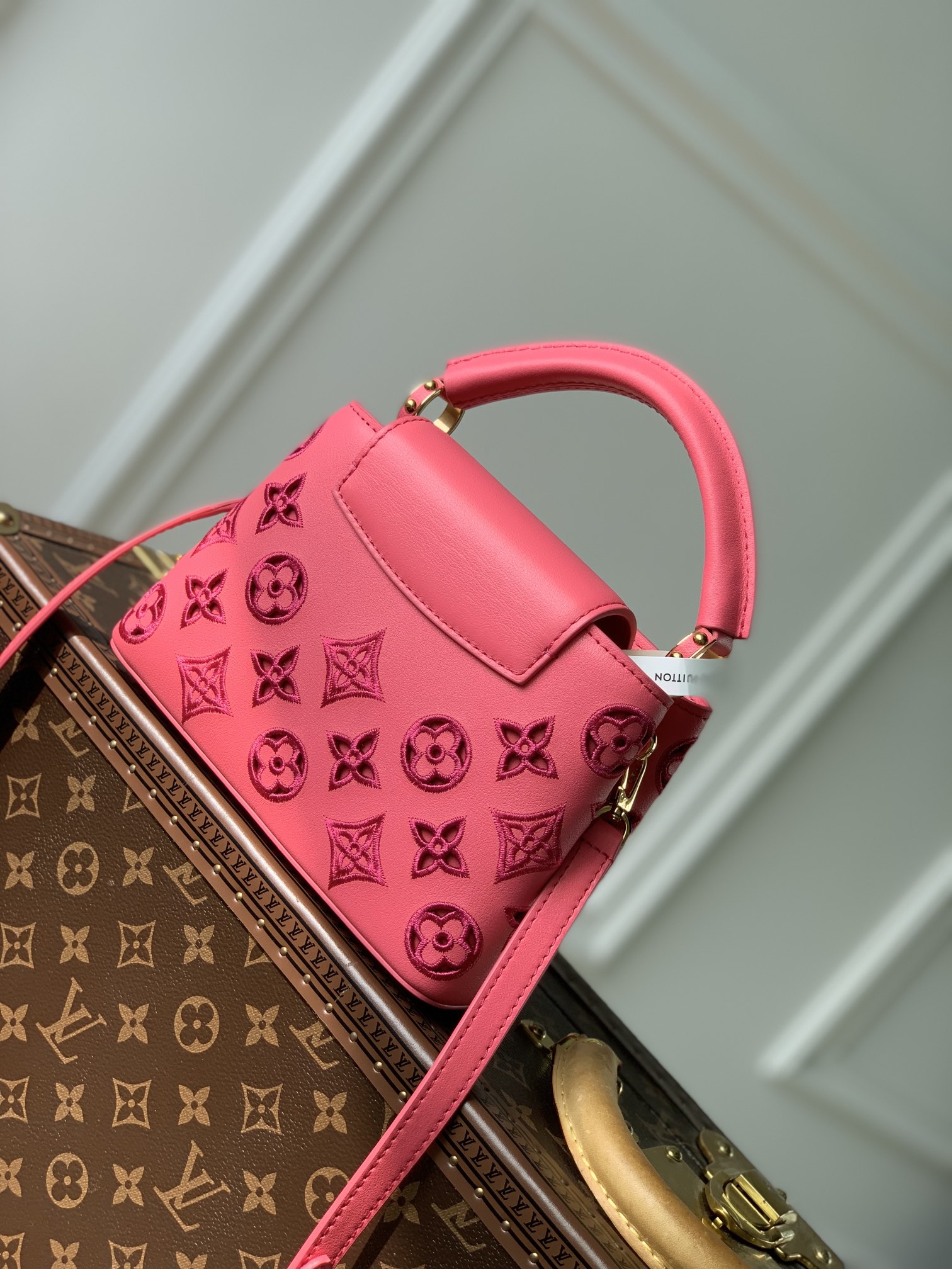 Bagsaaa L0vis Vvtt0n Capucines Mini Dark Pink Monogram - 21x14x8cm