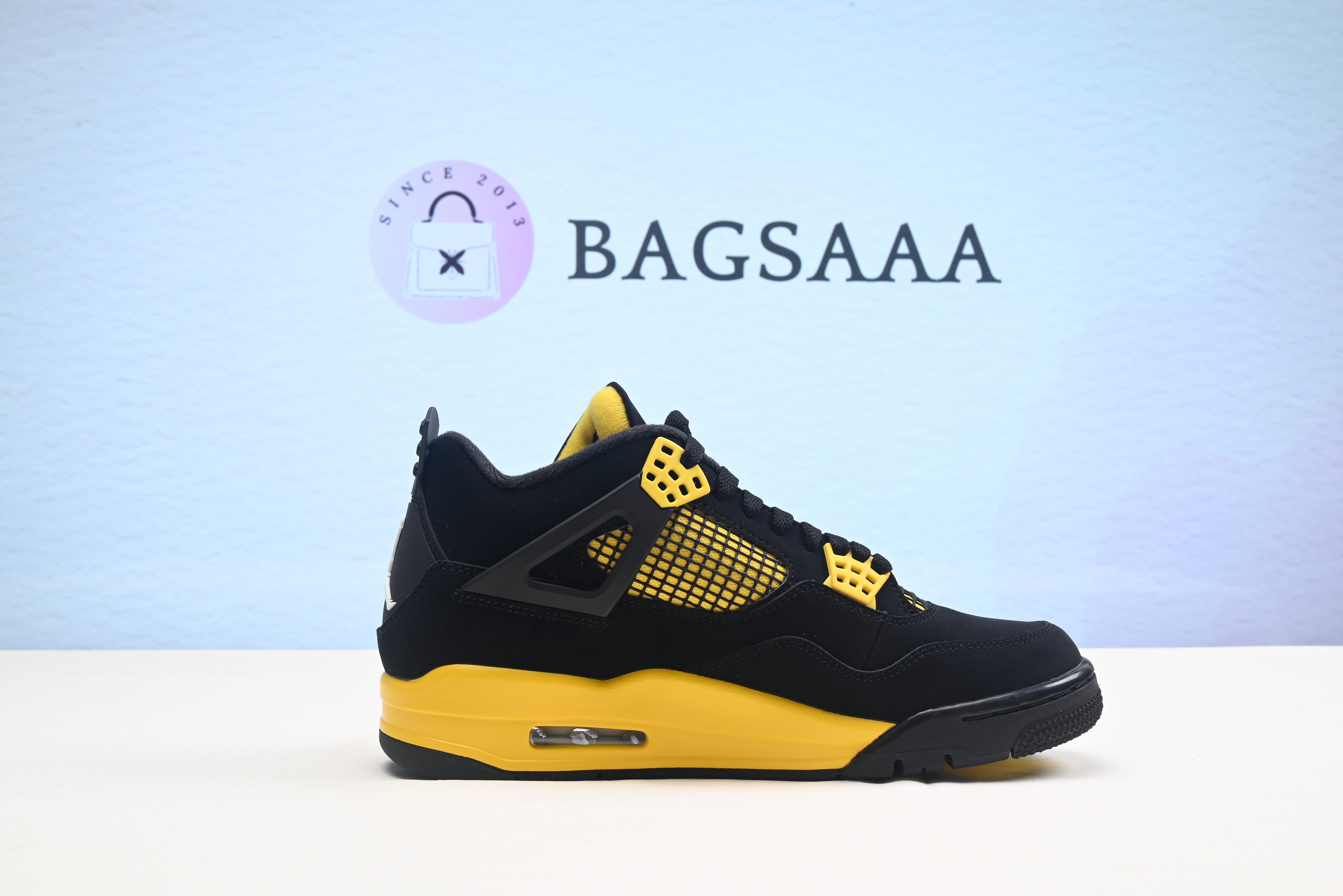 Bagsaaa Air Jordan 4 Thunder Black and Yellow