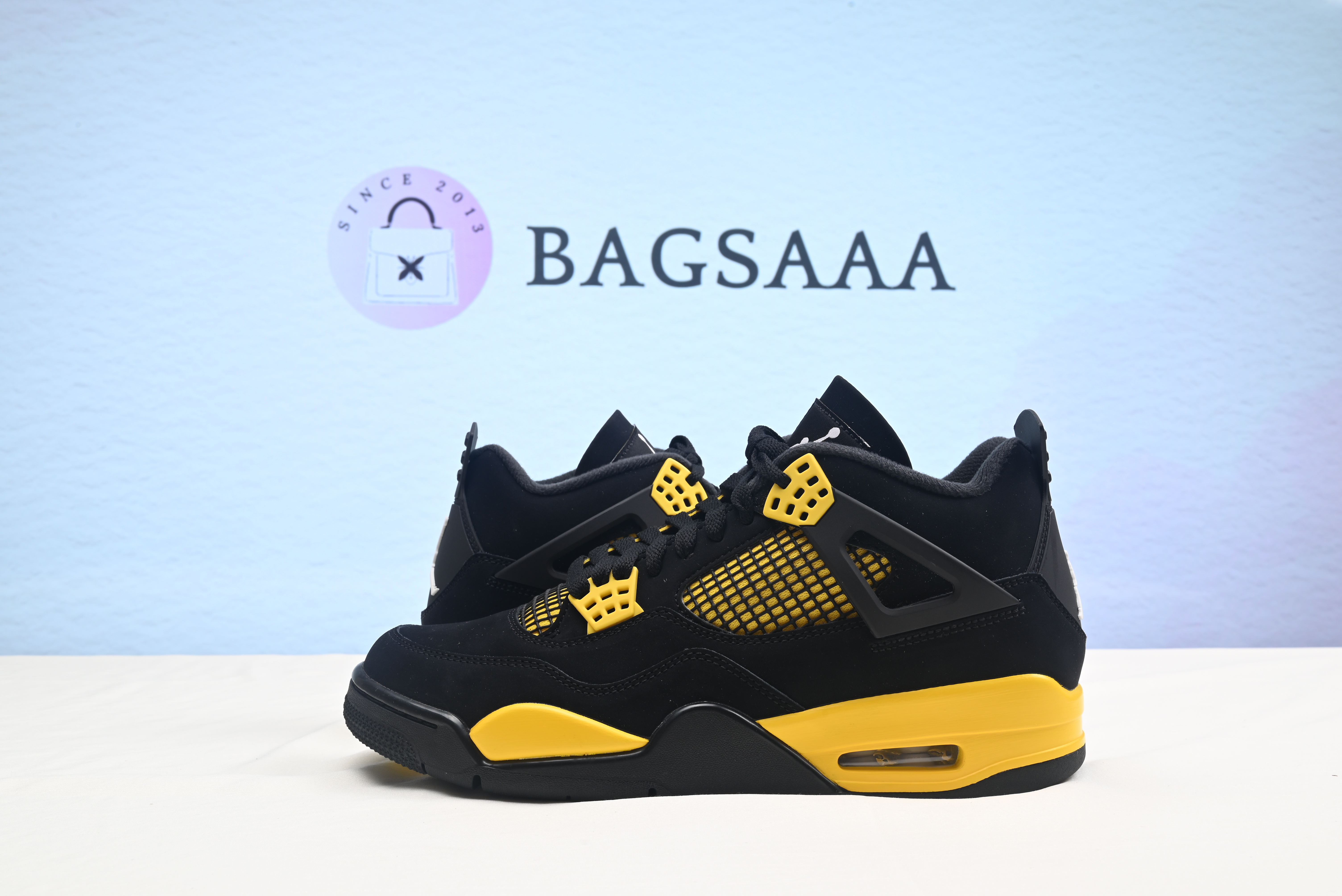 Bagsaaa Air Jordan 4 Thunder Black and Yellow