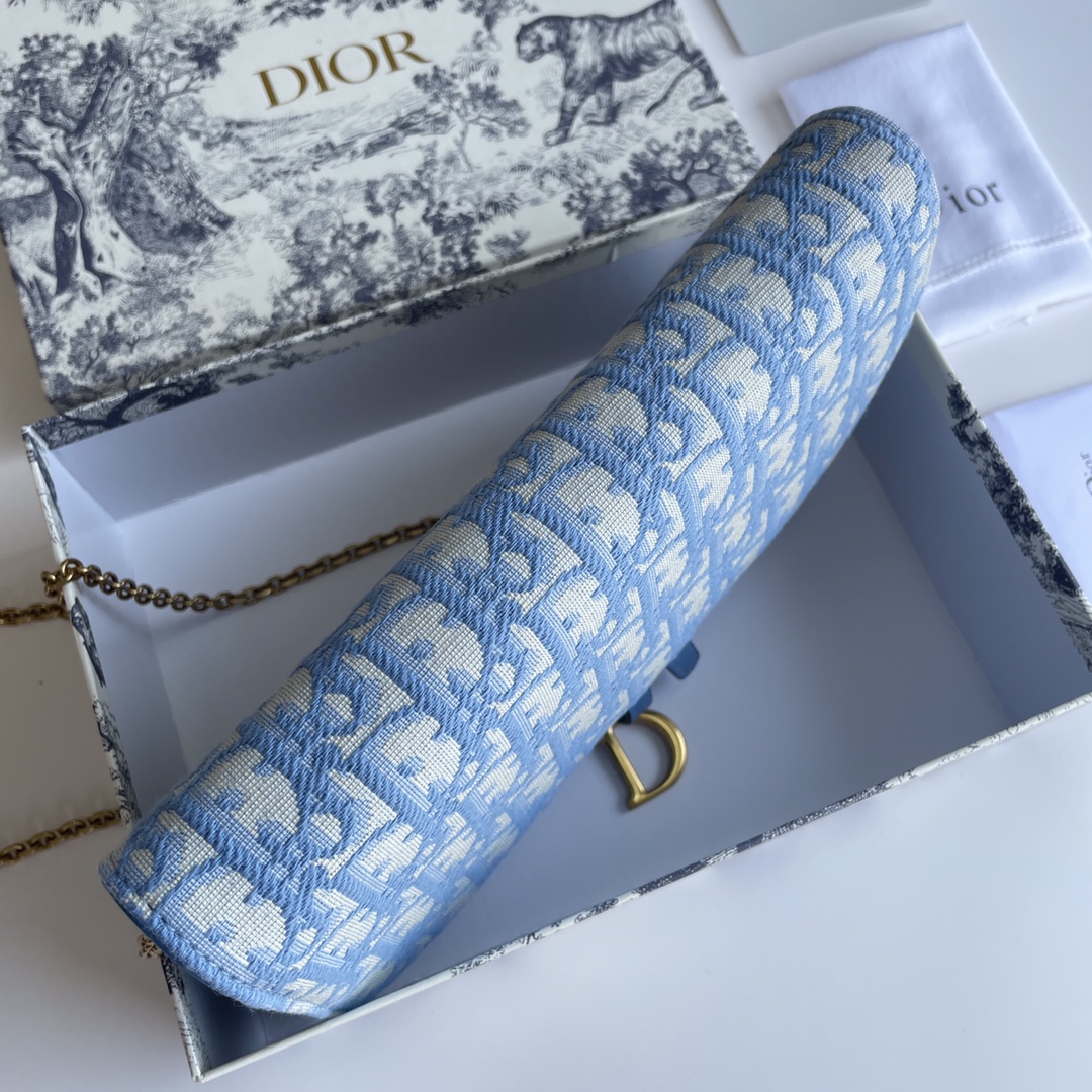 Bagsaaa D10r Saddle Pouch Light Blue D10r Oblique Jacquard - 22 x 14.5 x 4.5 cm
