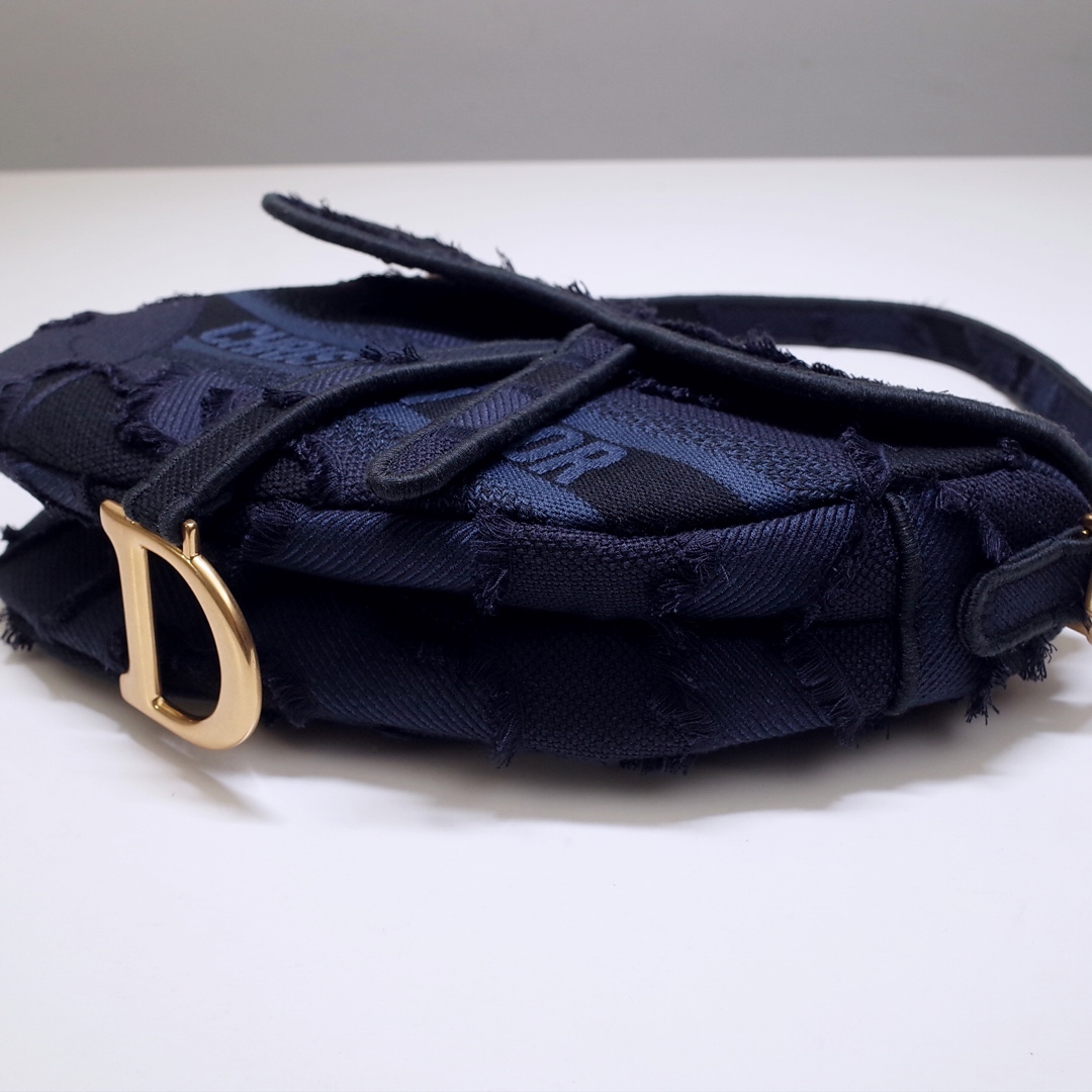 Bagsaaa D10r Saddle Dark Blue Camouflage Embroidered - 25.5 x 20 x 6.5 cm
