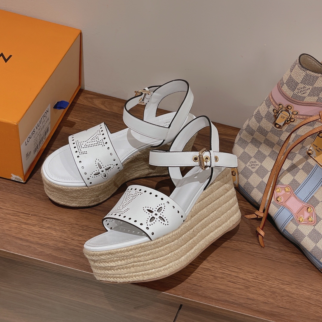 Bagsaaa L0vis Vvtt0n Starboard Wedge Sandal White
