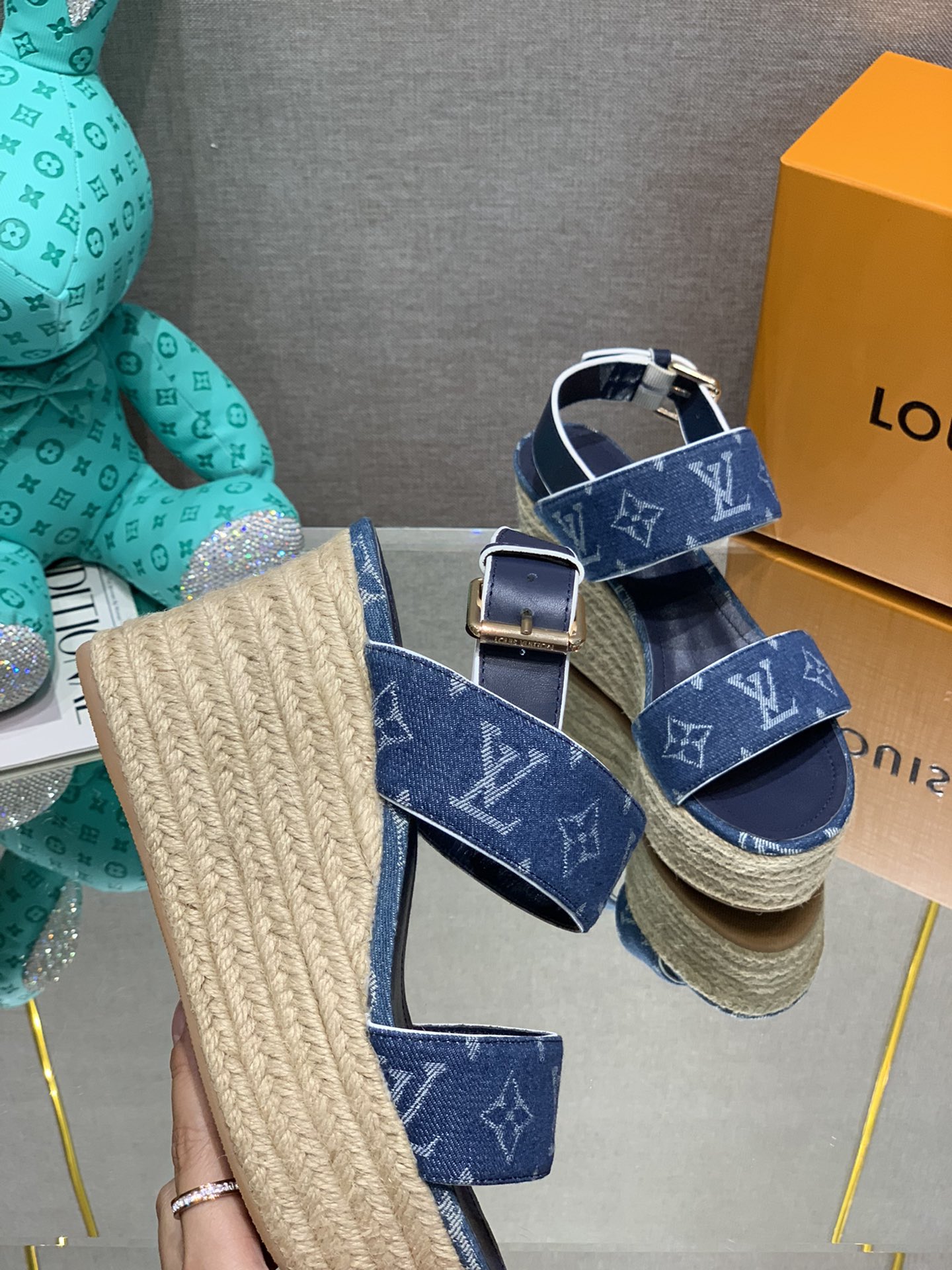 Bagsaaa L0vis Vvtt0n Starboard Wedge Sandal Denim Blue