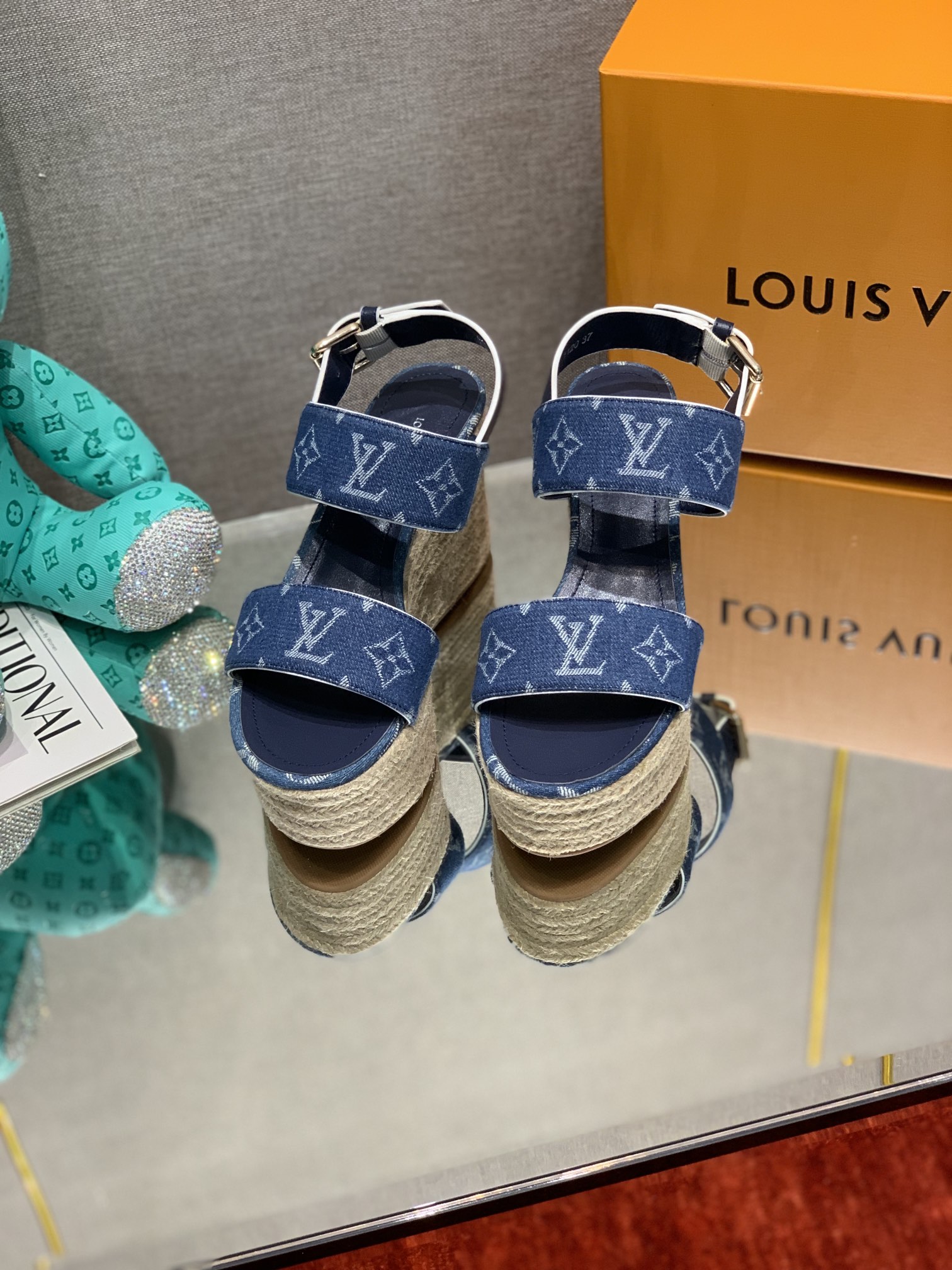 Bagsaaa L0vis Vvtt0n Starboard Wedge Sandal Denim Blue