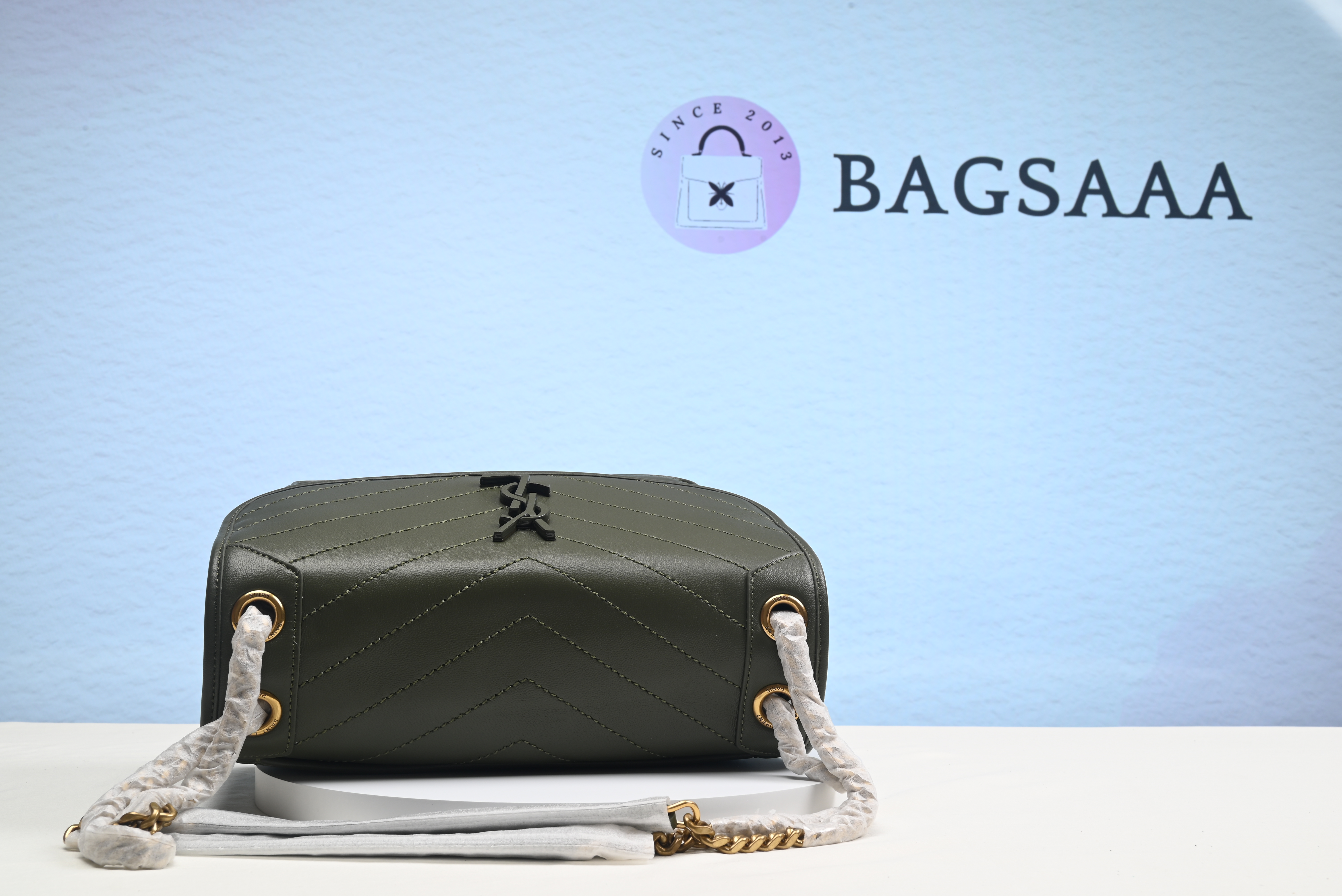 Bagsaaa Y51 Nikki Bag In Lambskin Green - H20 x W28 x D8.5 cm