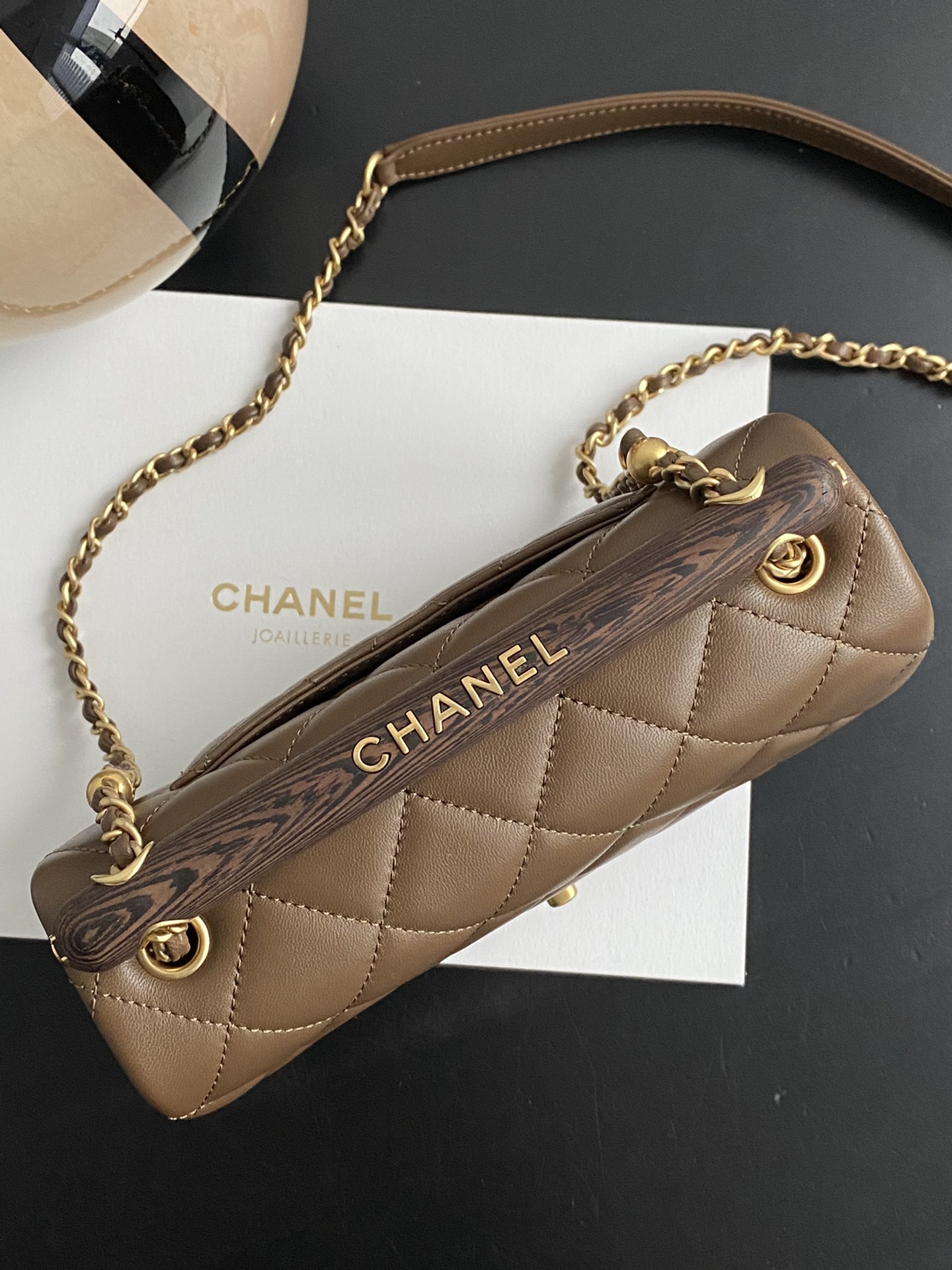 Bagsaaa Ch**el Flap Brown Bag - 21*13.5*6cm