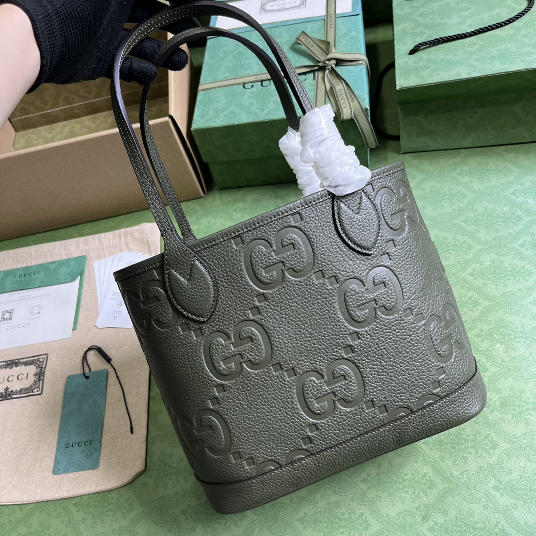 Bagsaaa Gvc*1 Jumbo GG in dark green tote - 25x 22x 12cm