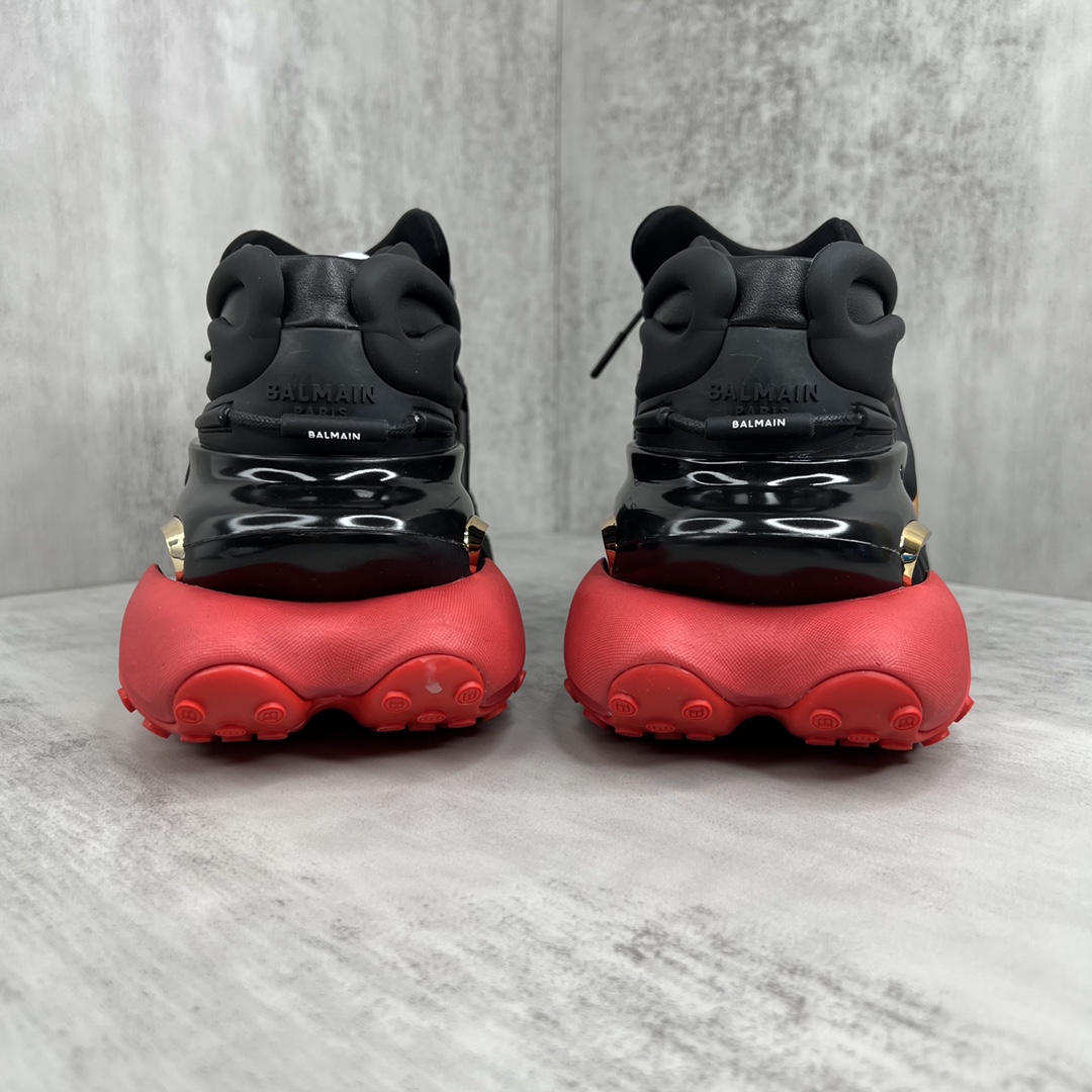Bagsaaa Balmain Unicorn Low Top trainers in neoprene and leather black