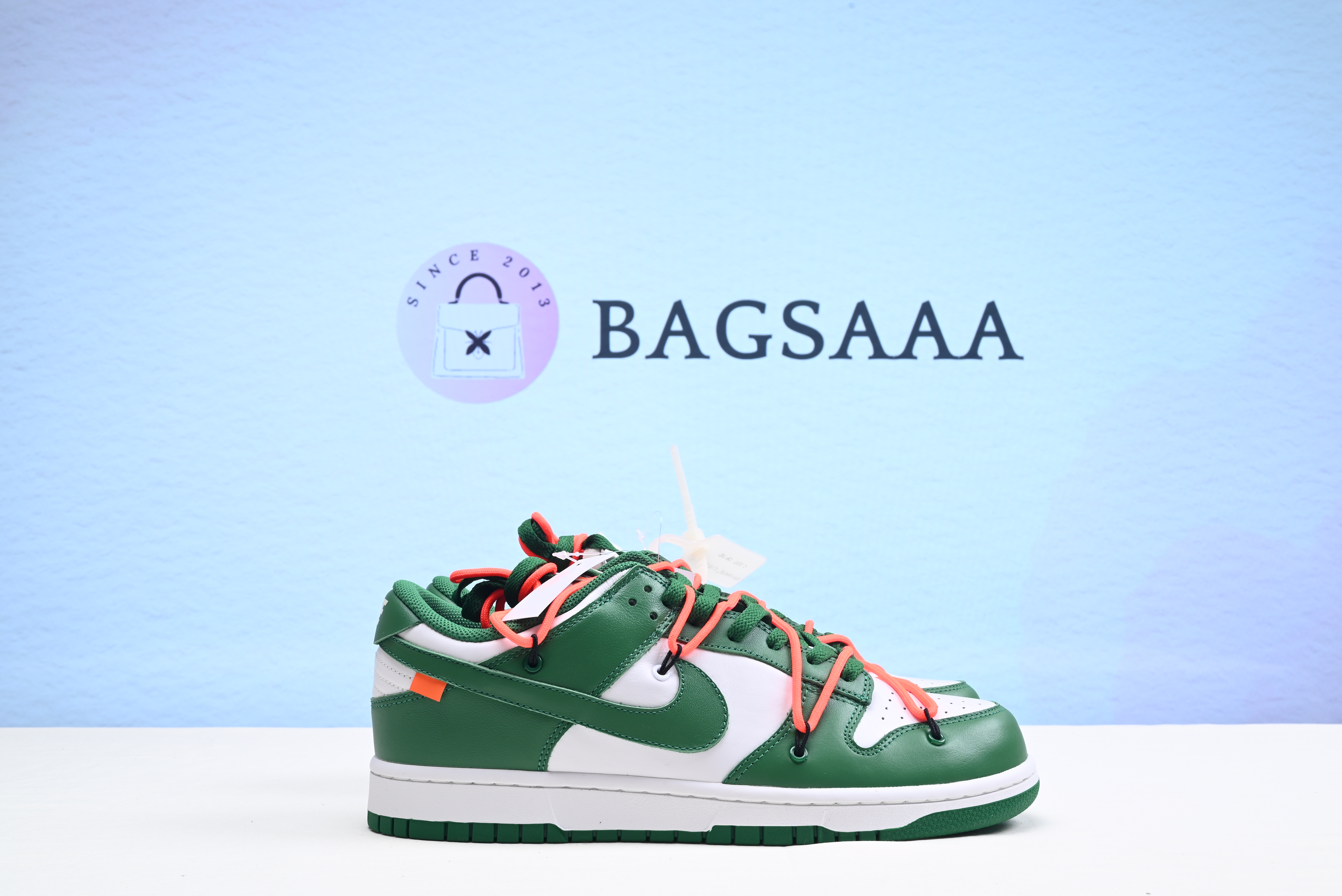 OFF-White x Nike Dunk LowWhite/ Pine Green-Pine Green