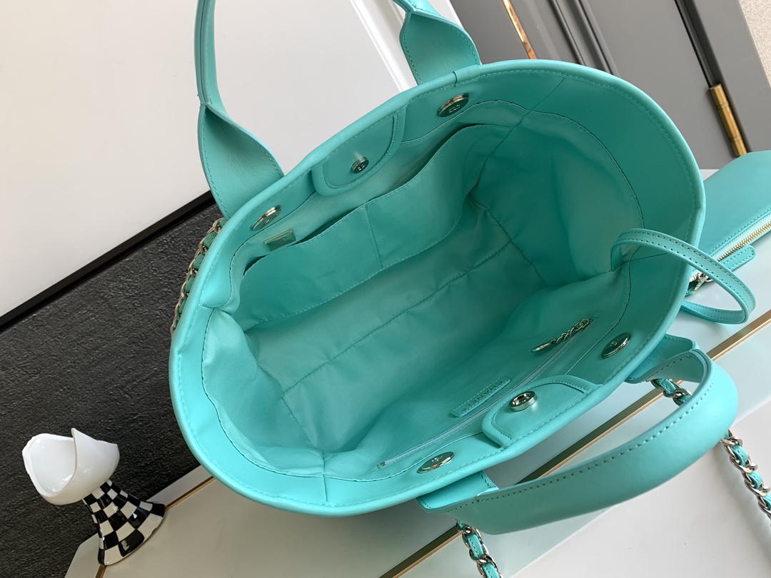 Bagsaaa Ch**el Shopping Tote Blue Bag 32cm