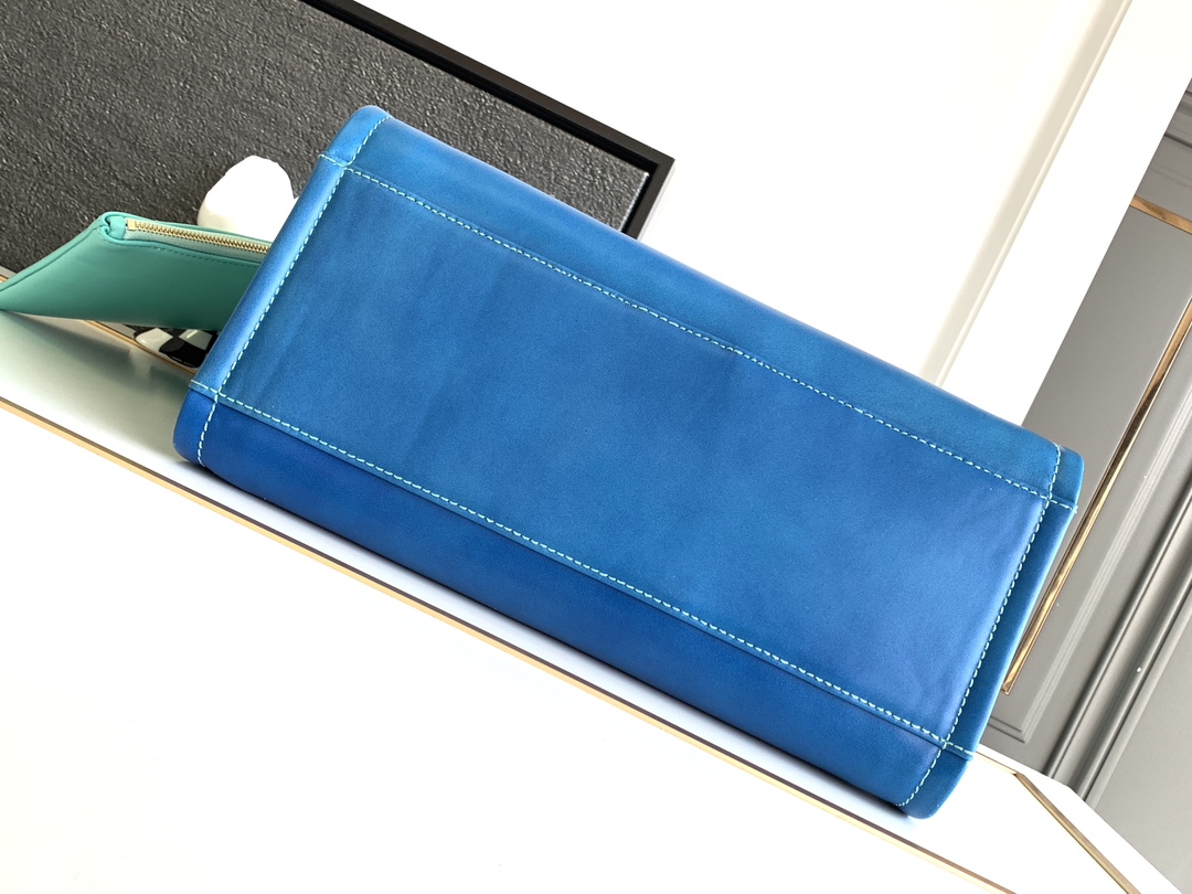 Bagsaaa Ch**el Shopping Tote Blue Bag 32cm