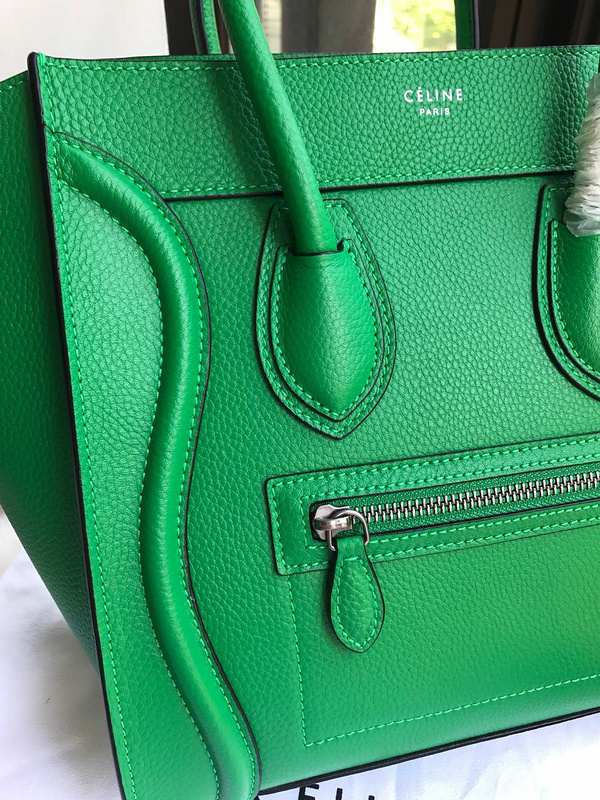 Bagsaaa Ce1i*e Micro Luggage Calfskin Handbag in green
