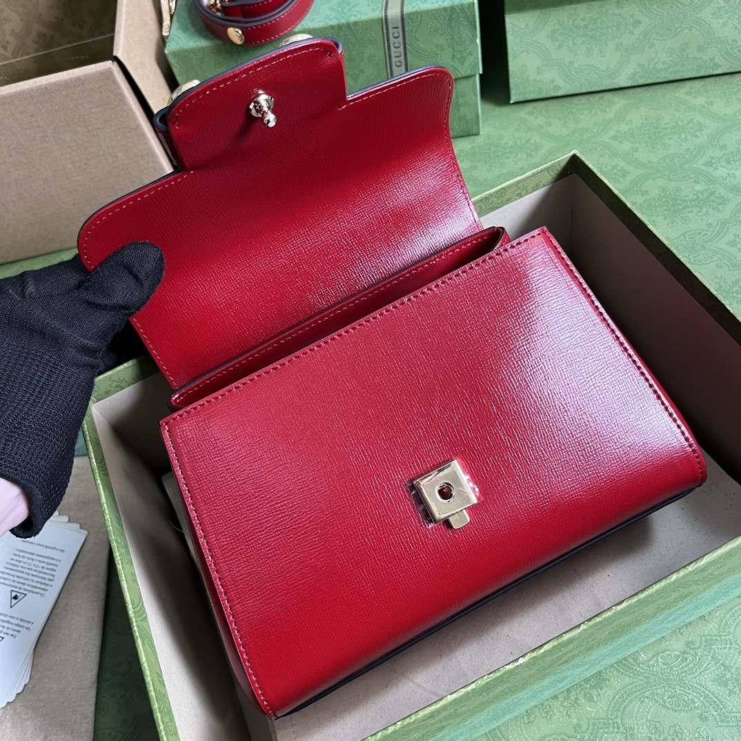 Bagsaaa Gvc*1 Horsebit 1955 mini bag red - 22x16x10.5cm