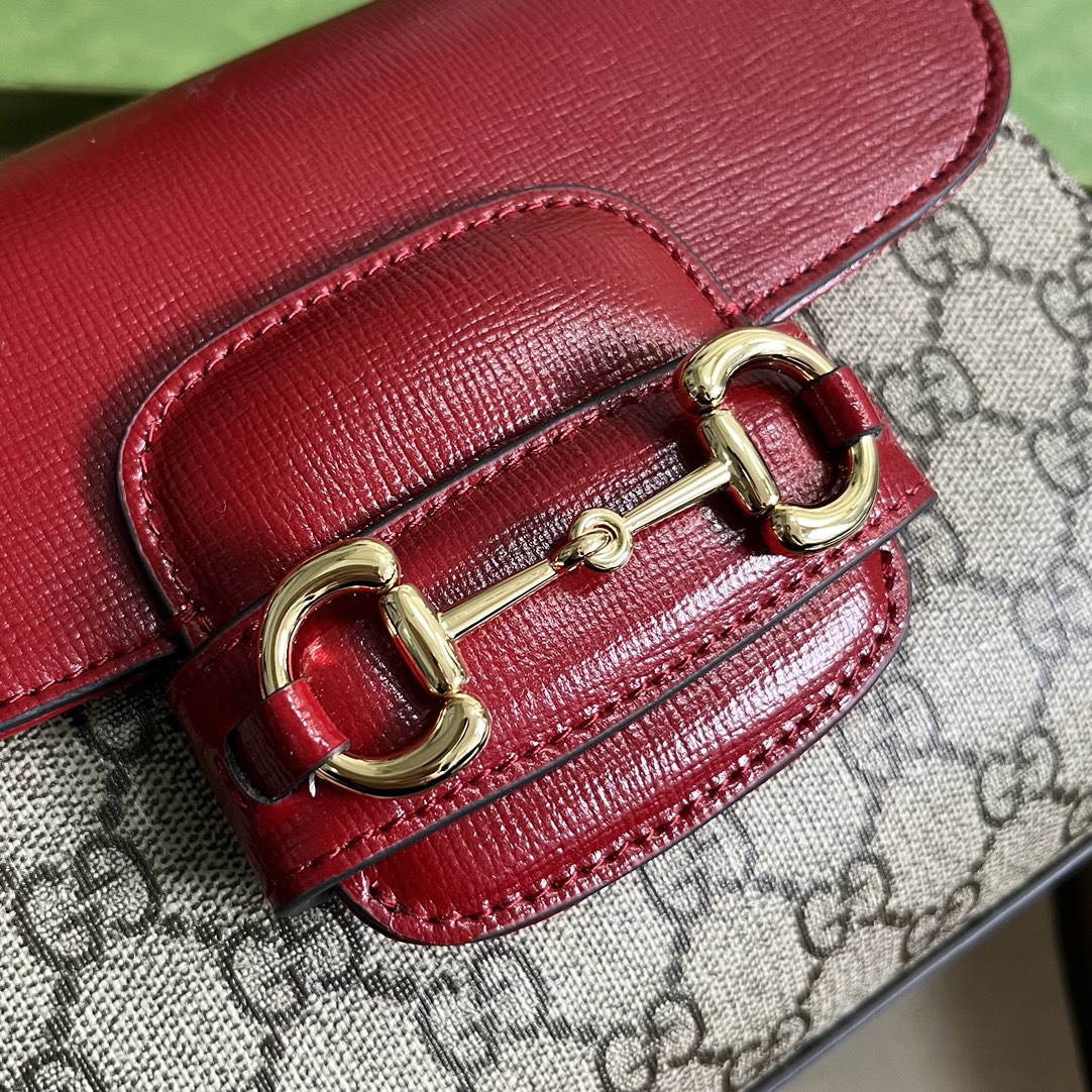 Bagsaaa Gvc*1 Horsebit 1955 mini bag ebony red - 22x16x10.5cm