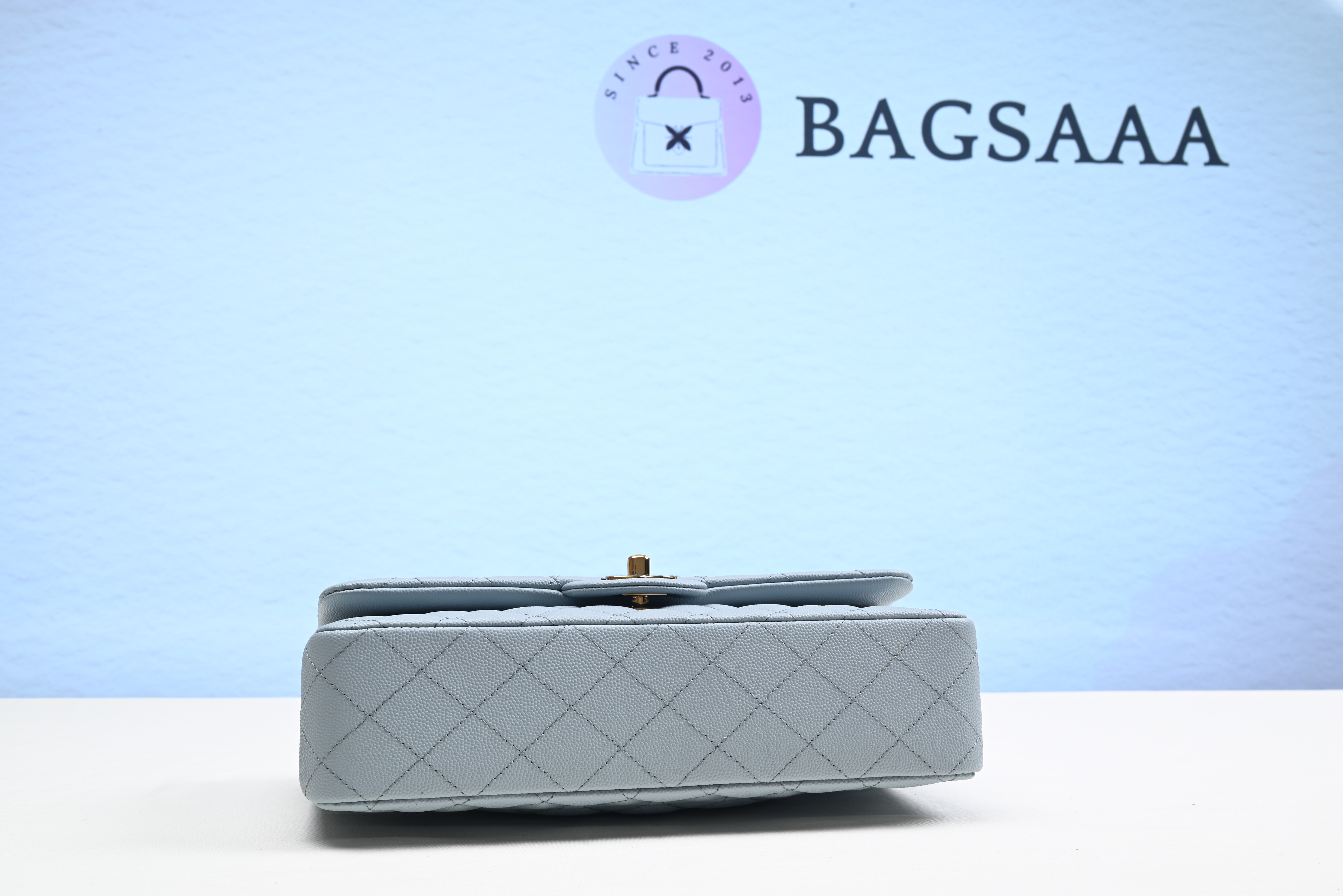 Bagsaaa Ch**el Classic Flap Bag In Light Blue Caviar - 25cm