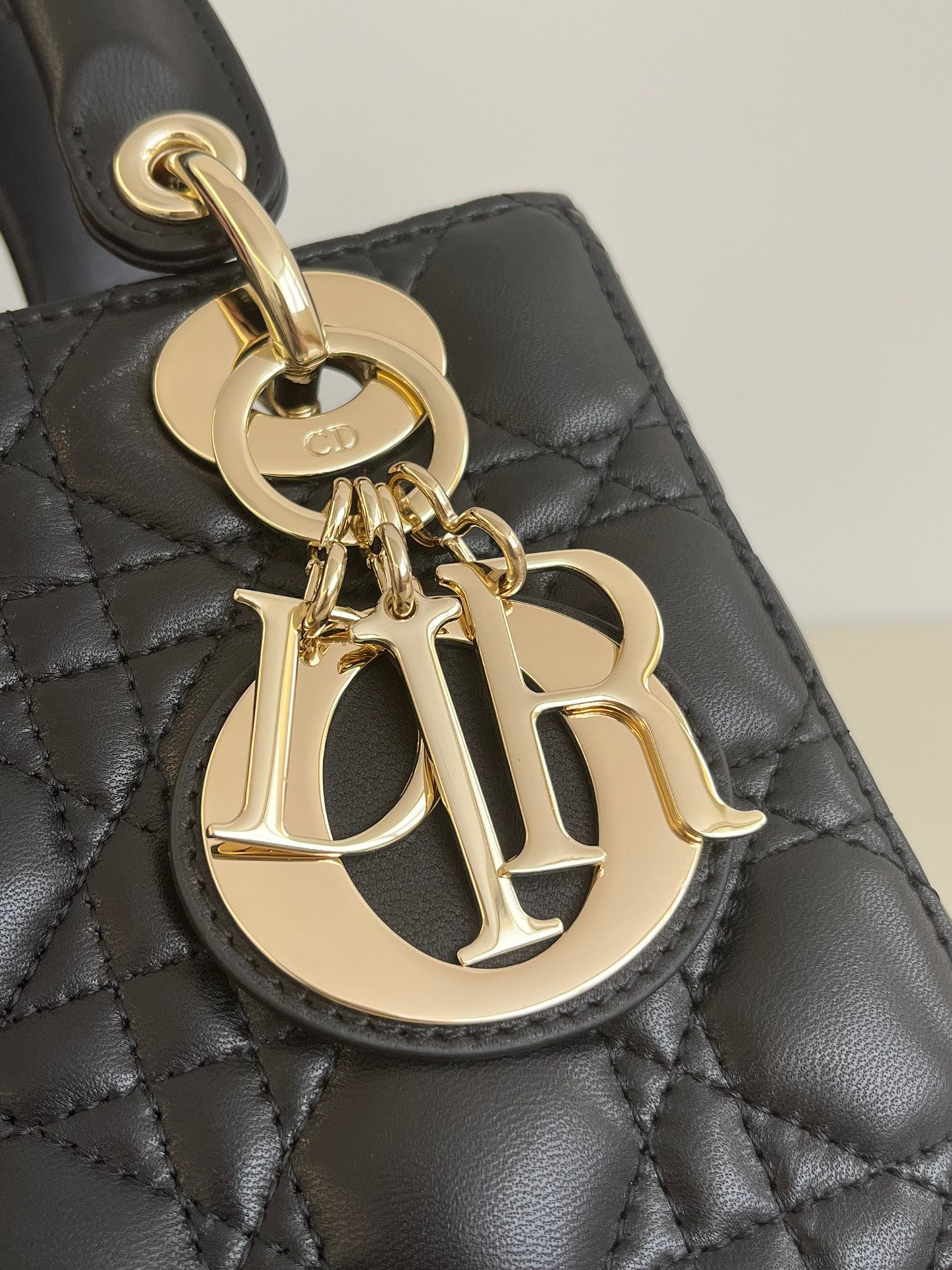 Bagsaaa Small Lady D10r My ABCD10r Bag Black Cannage Lambskin - 20 x 17 x 8 cm