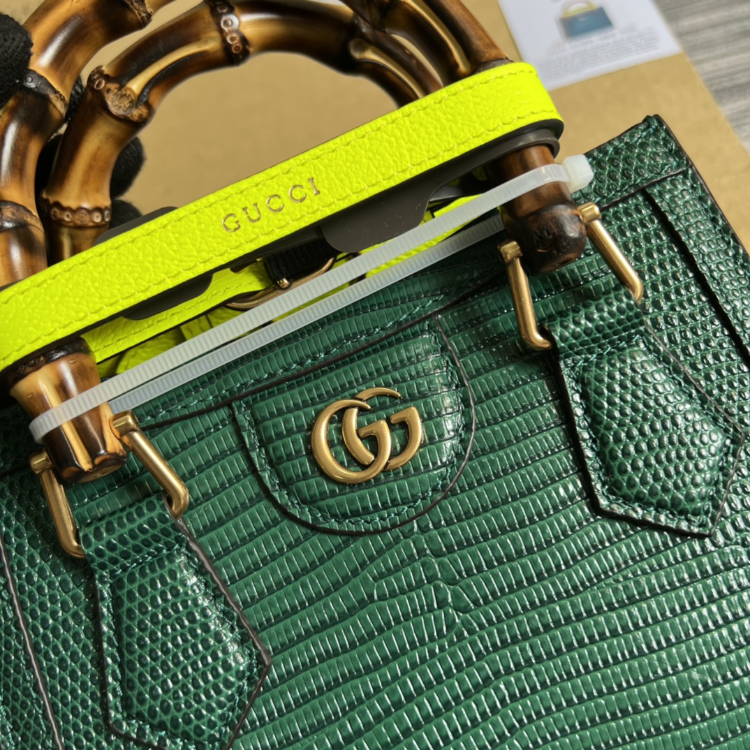Bagsaaa Gvc*1 Mini Diana Lizard Green Leather 20x15.5x10cm