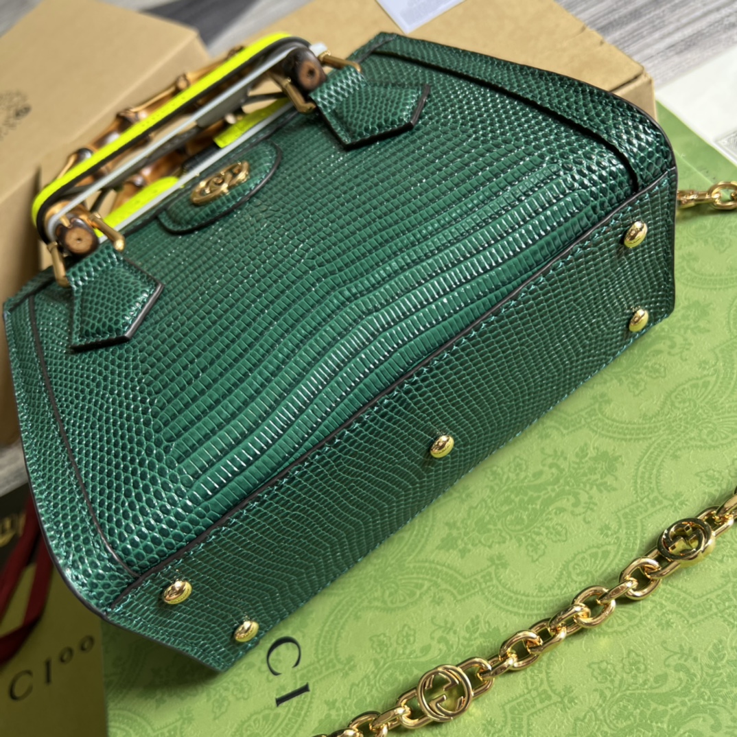 Bagsaaa Gvc*1 Mini Diana Lizard Green Leather 20x15.5x10cm